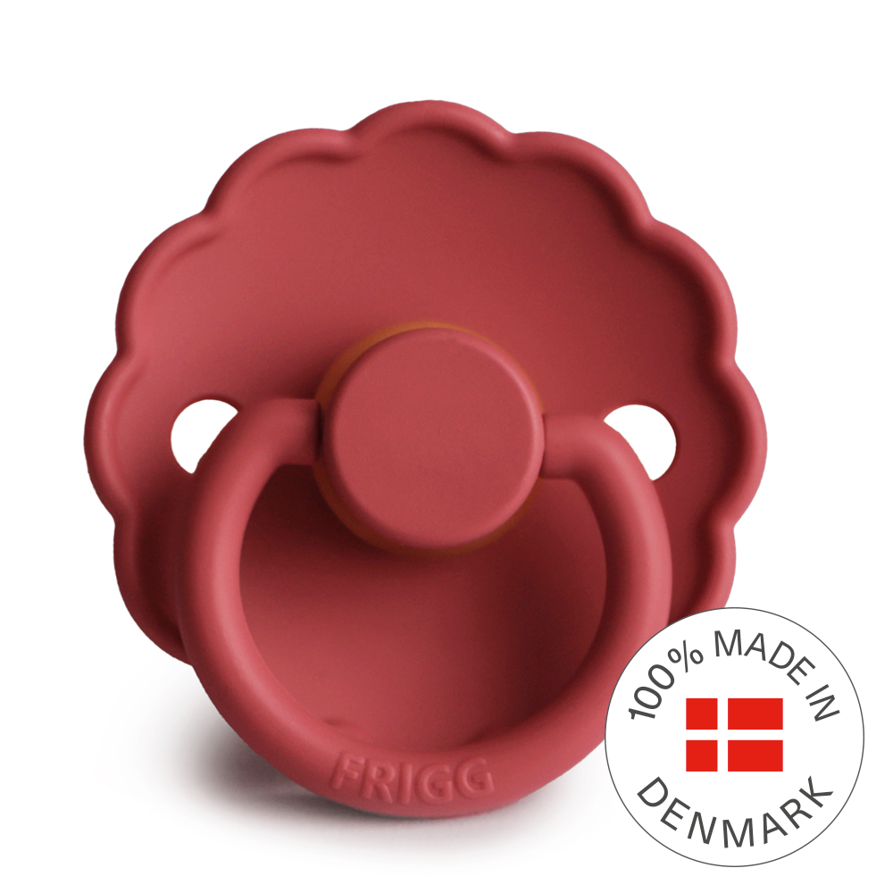 FRIGG Daisy Round Latex Pacifier – Scarlet