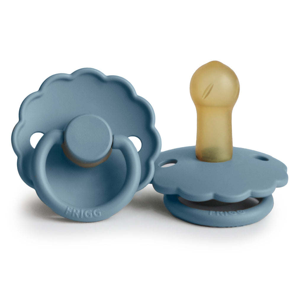 FRIGG Daisy Round Latex Pacifier – Glacier Blue