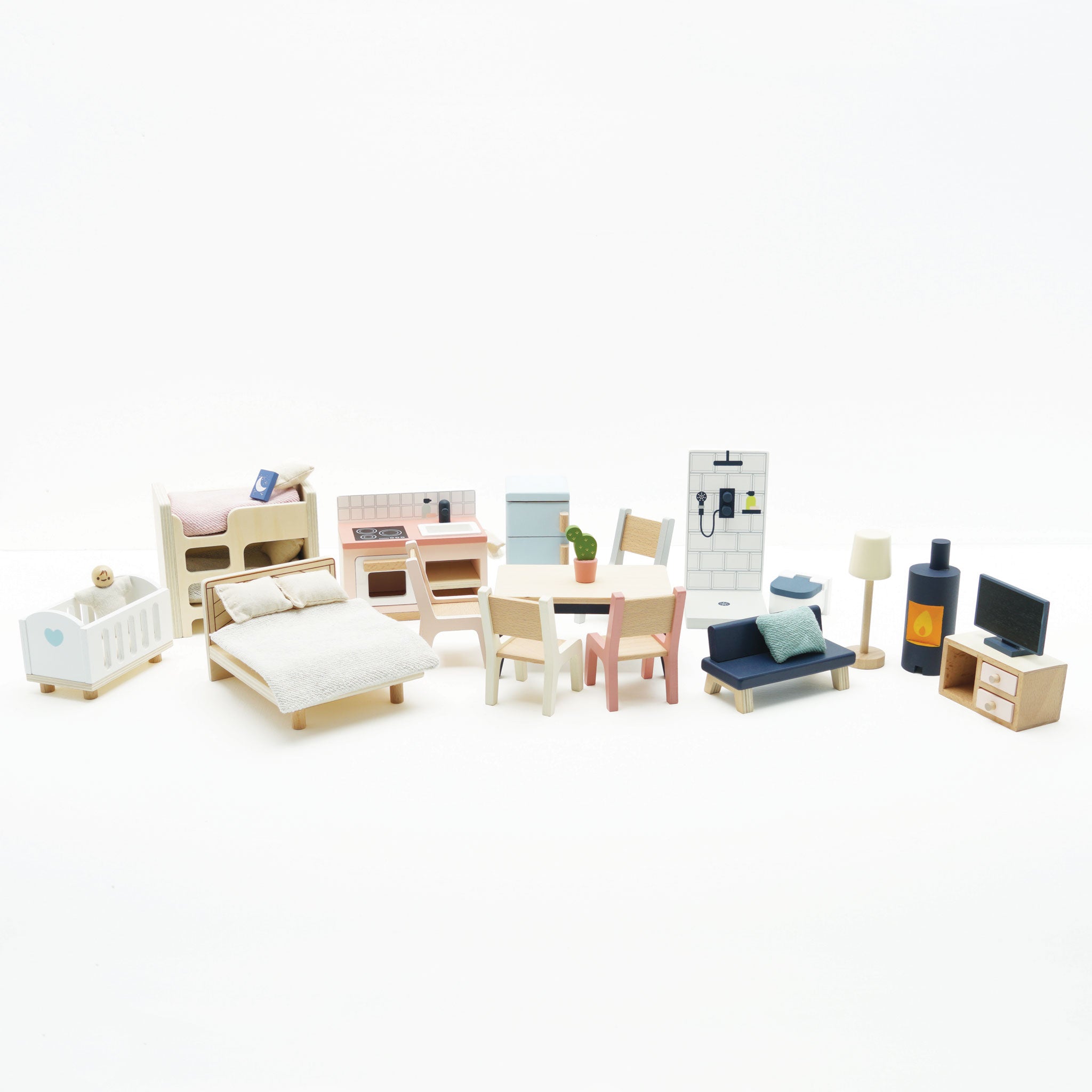 Le Toy Van Wooden Complete Dollhouse Furniture Set