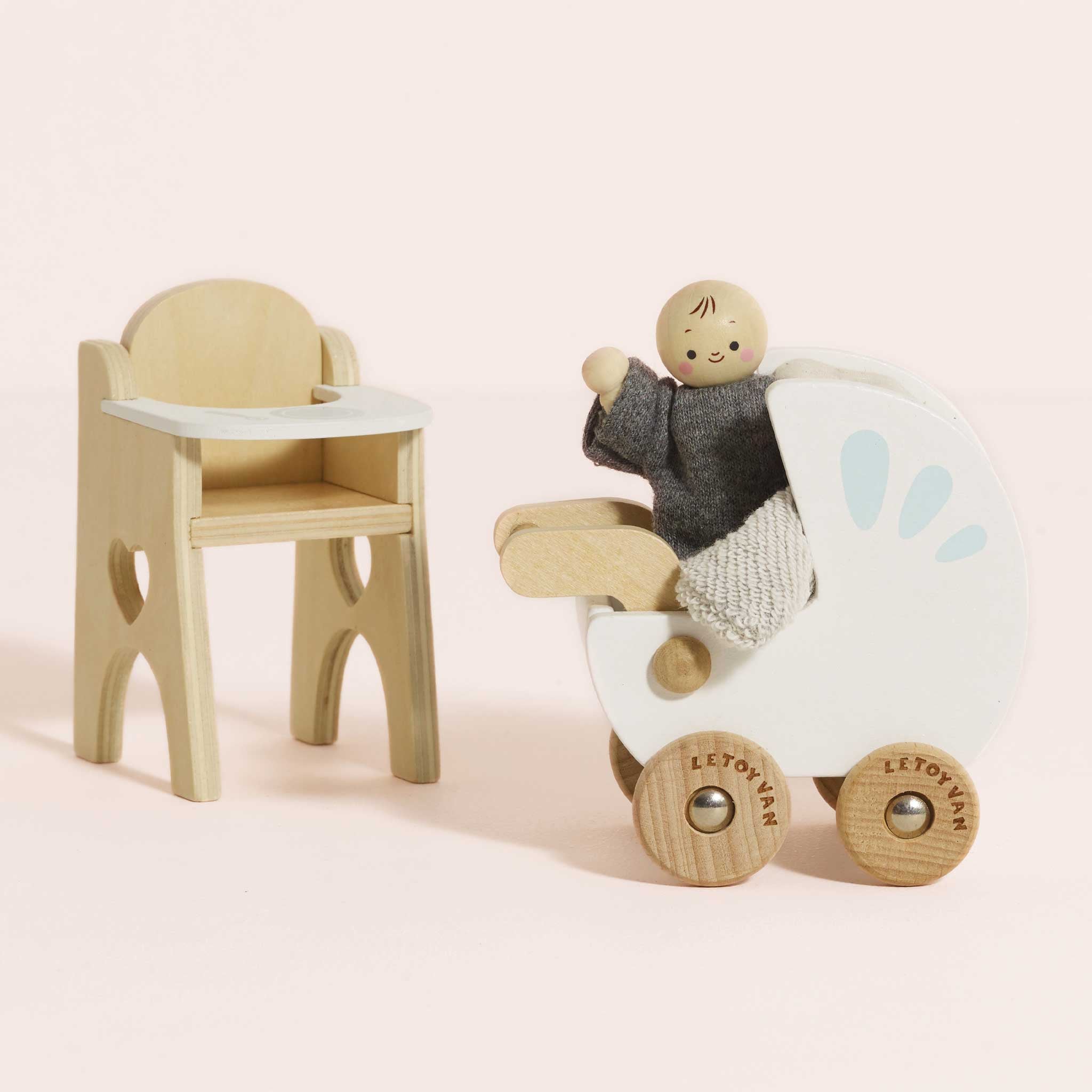 Le Toy Van Wooden Dollhouse Nursery & Baby Set