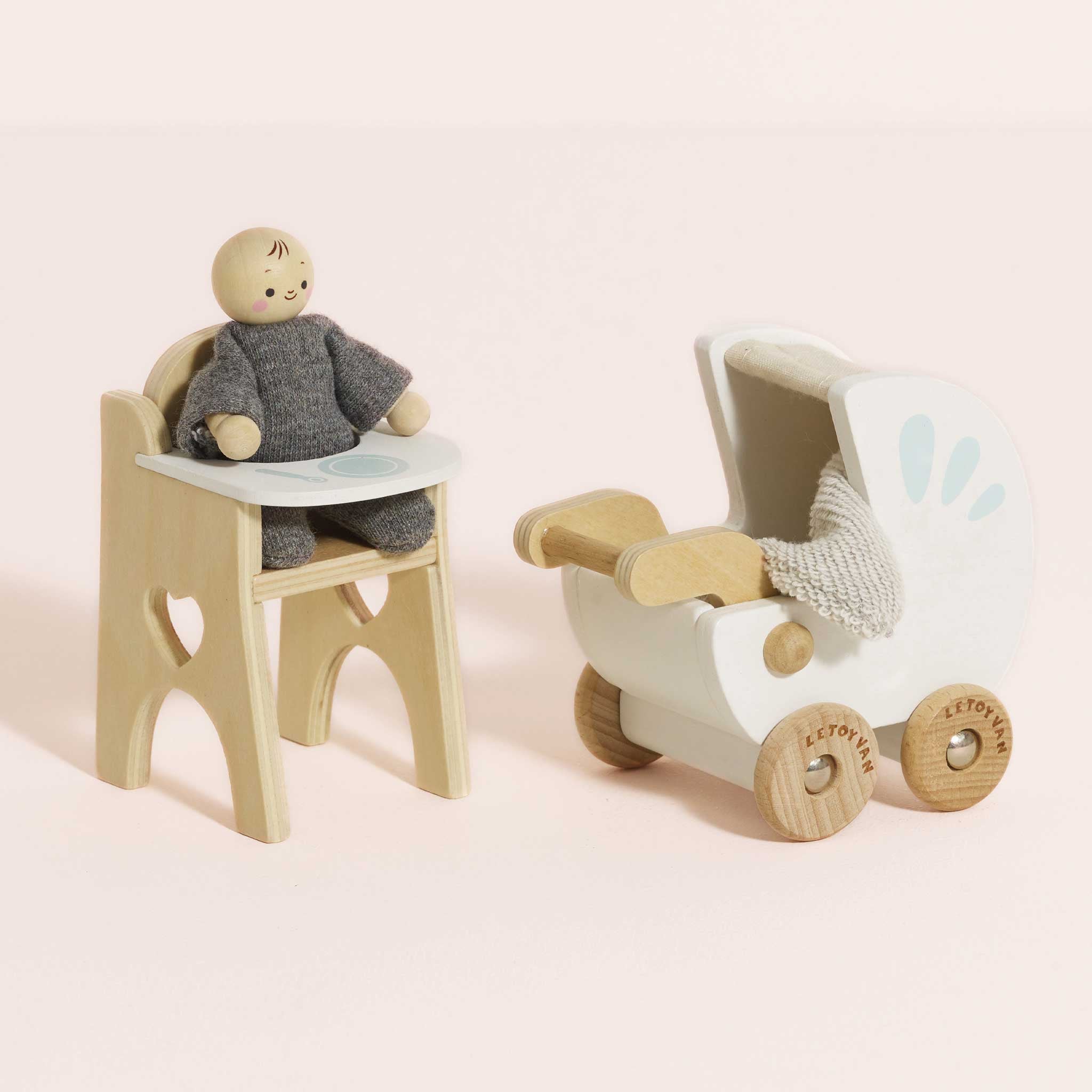 Le Toy Van Wooden Dollhouse Nursery & Baby Set