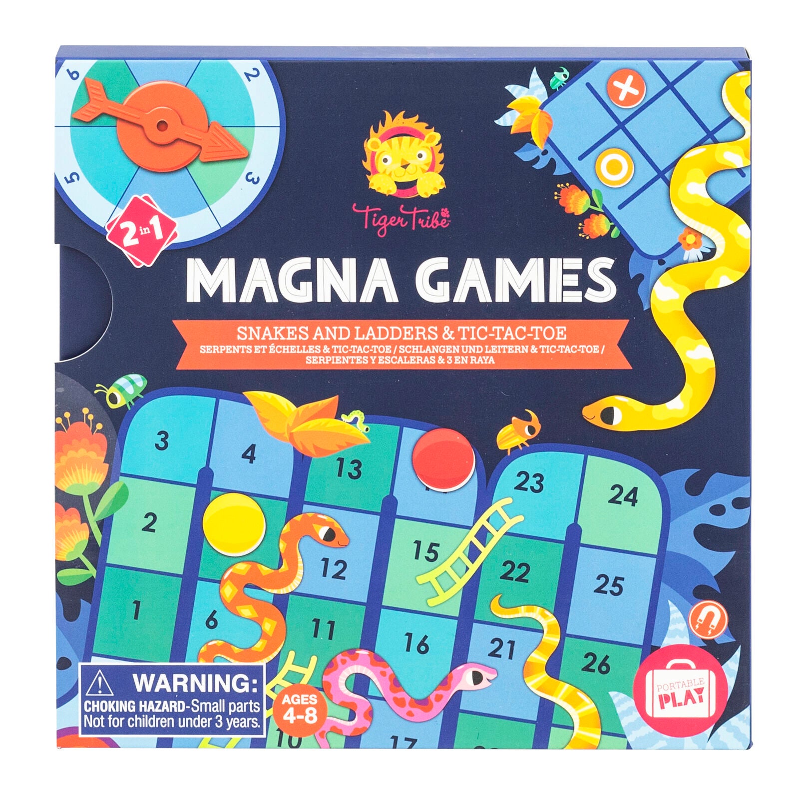 Tiger Tribe Magna Games – Snakes and Ladders & Tic-Tac-Toe – Make Believe  Co.