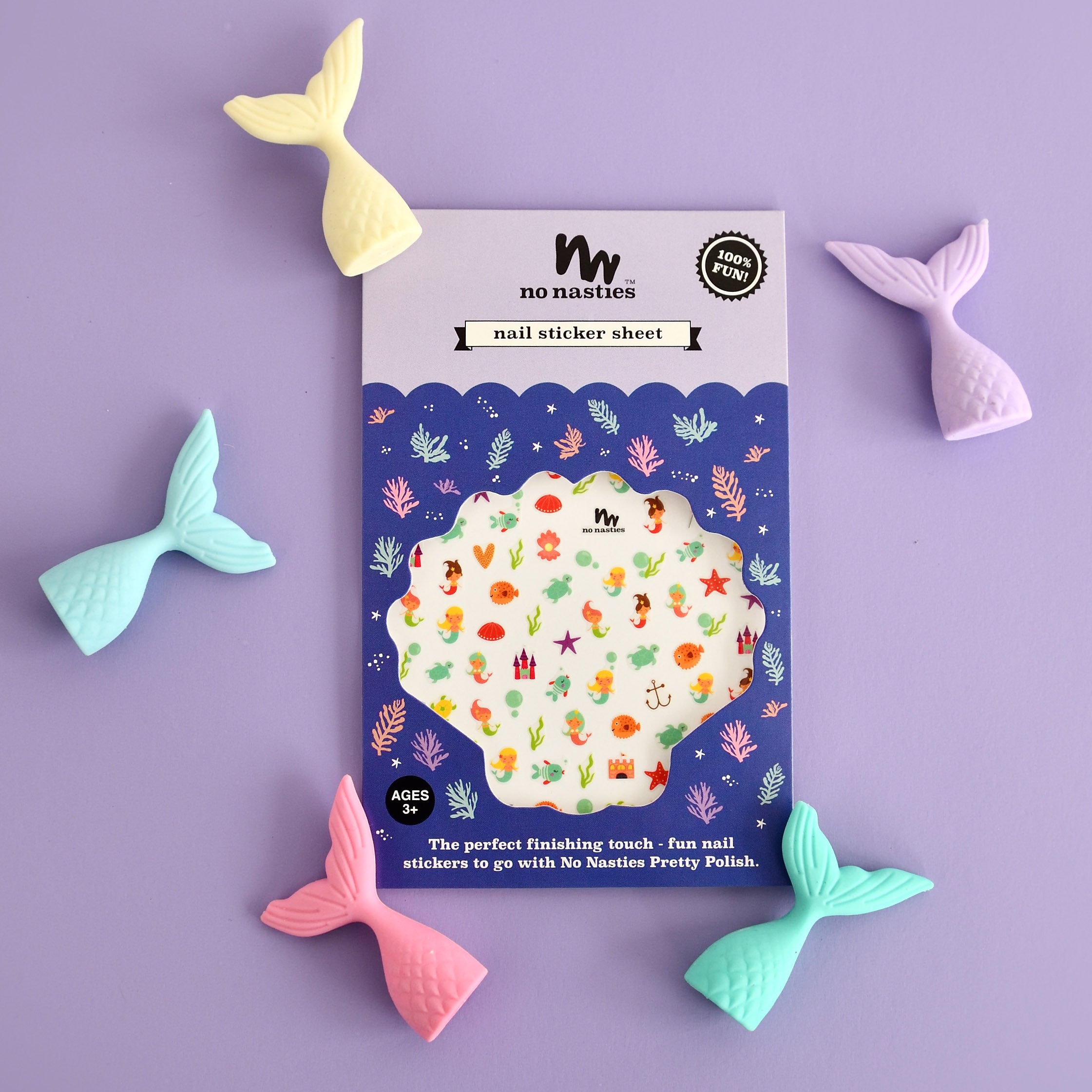 No Nasties Kids Nail Sticker Sheet – Mermaid