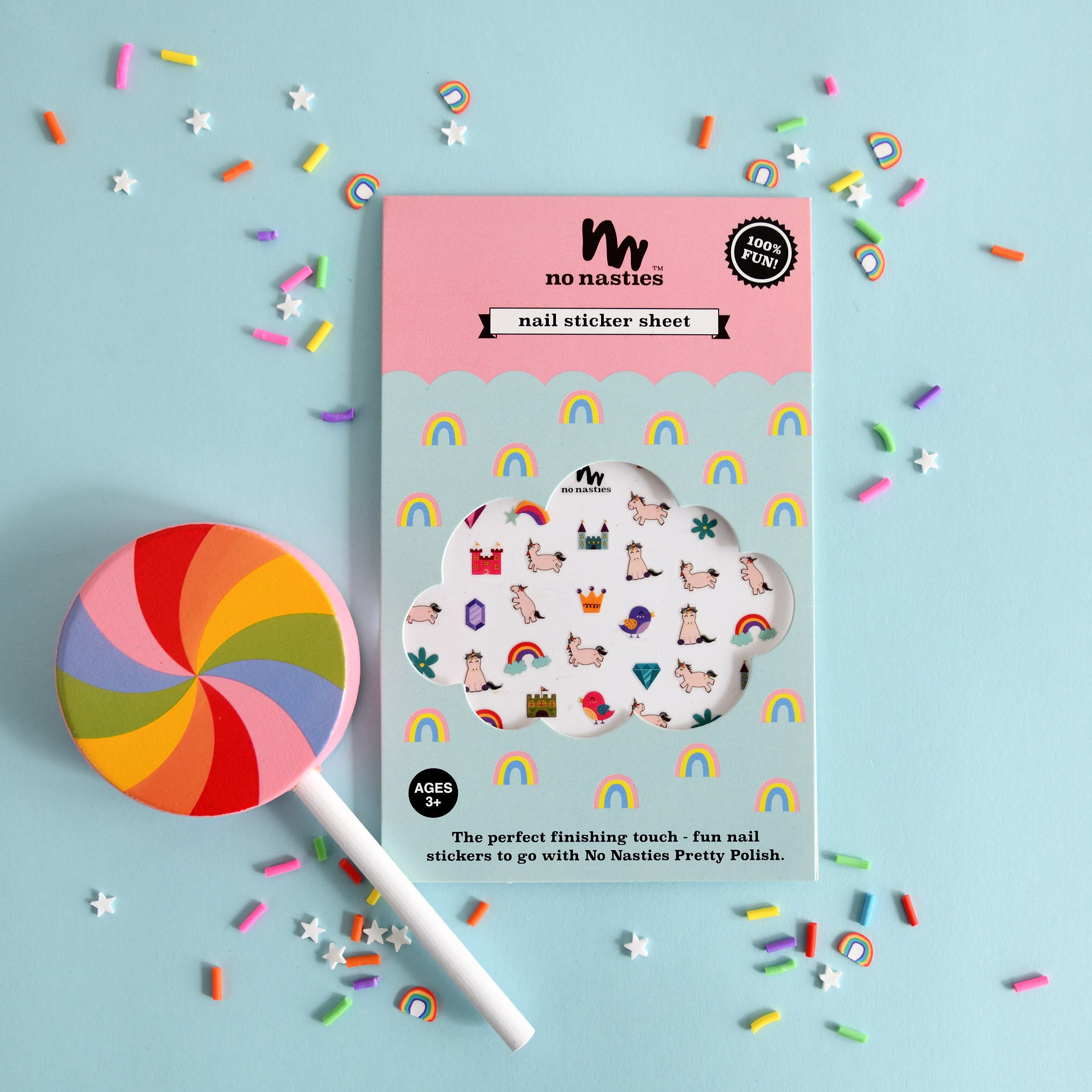 No Nasties Kids Nail Sticker Sheet – Unicorn
