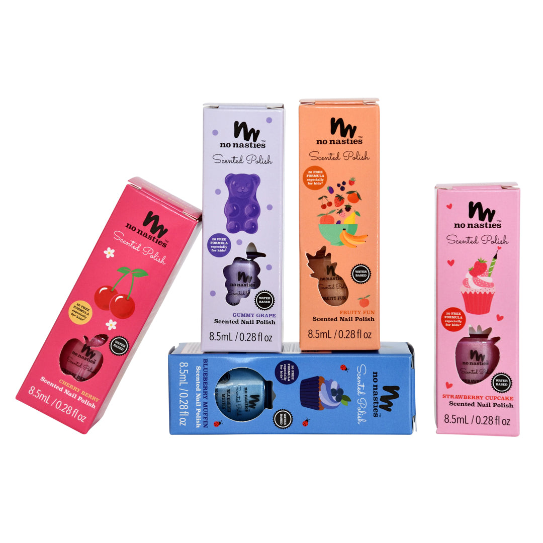 No Nasties Kids Scented Scratch-Off Nail Polish – Blueberry Muffin