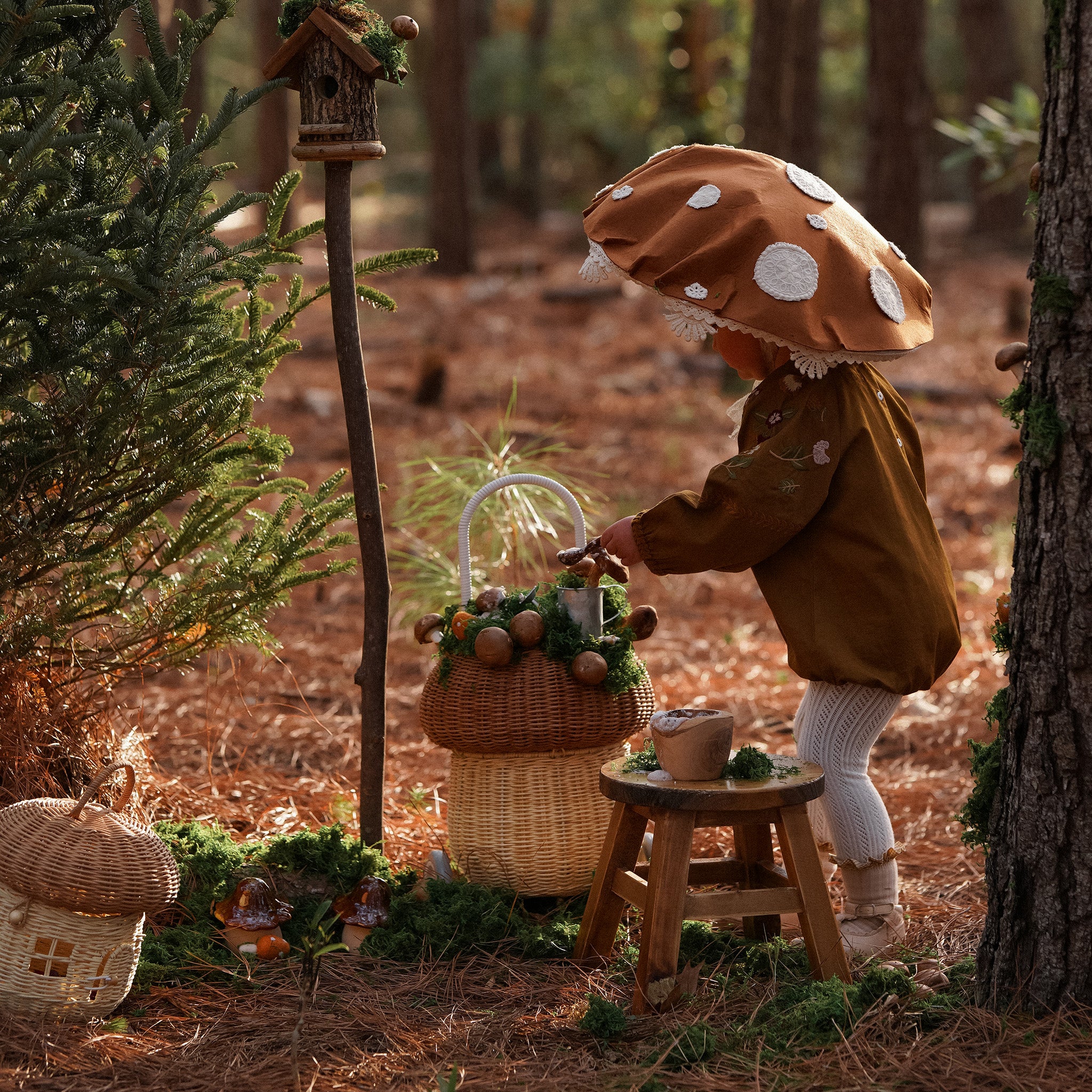 Olli Ella Rattan Mushroom Luggy – Natural