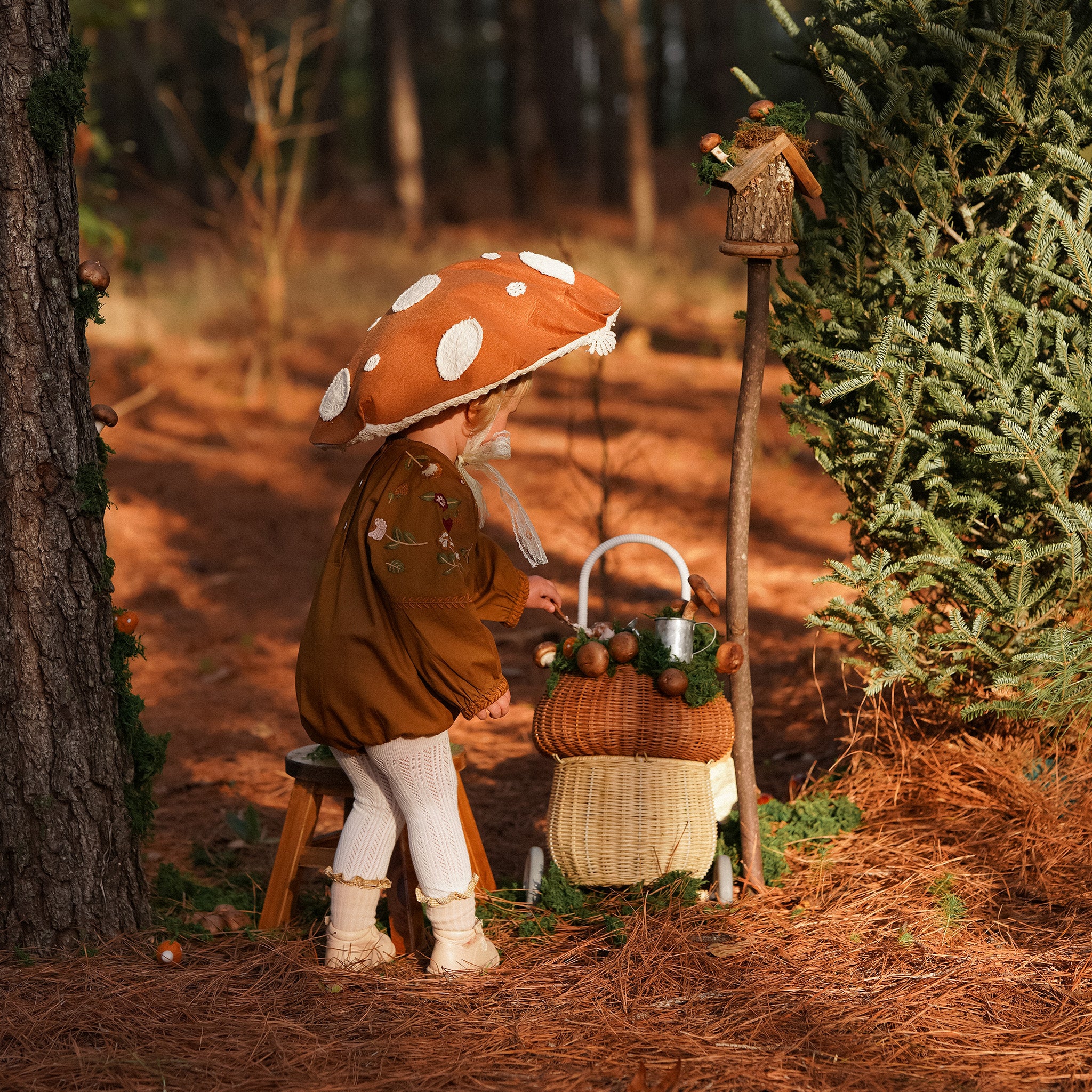 Olli Ella Rattan Mushroom Luggy – Natural