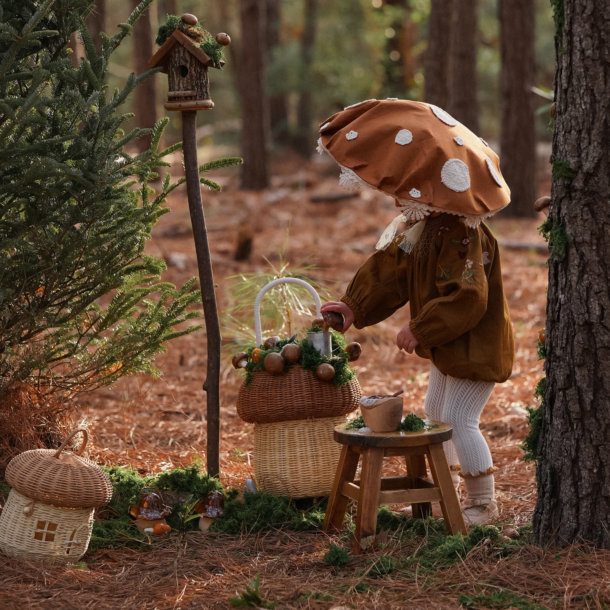 Olli Ella Rattan Mushroom Luggy – Natural