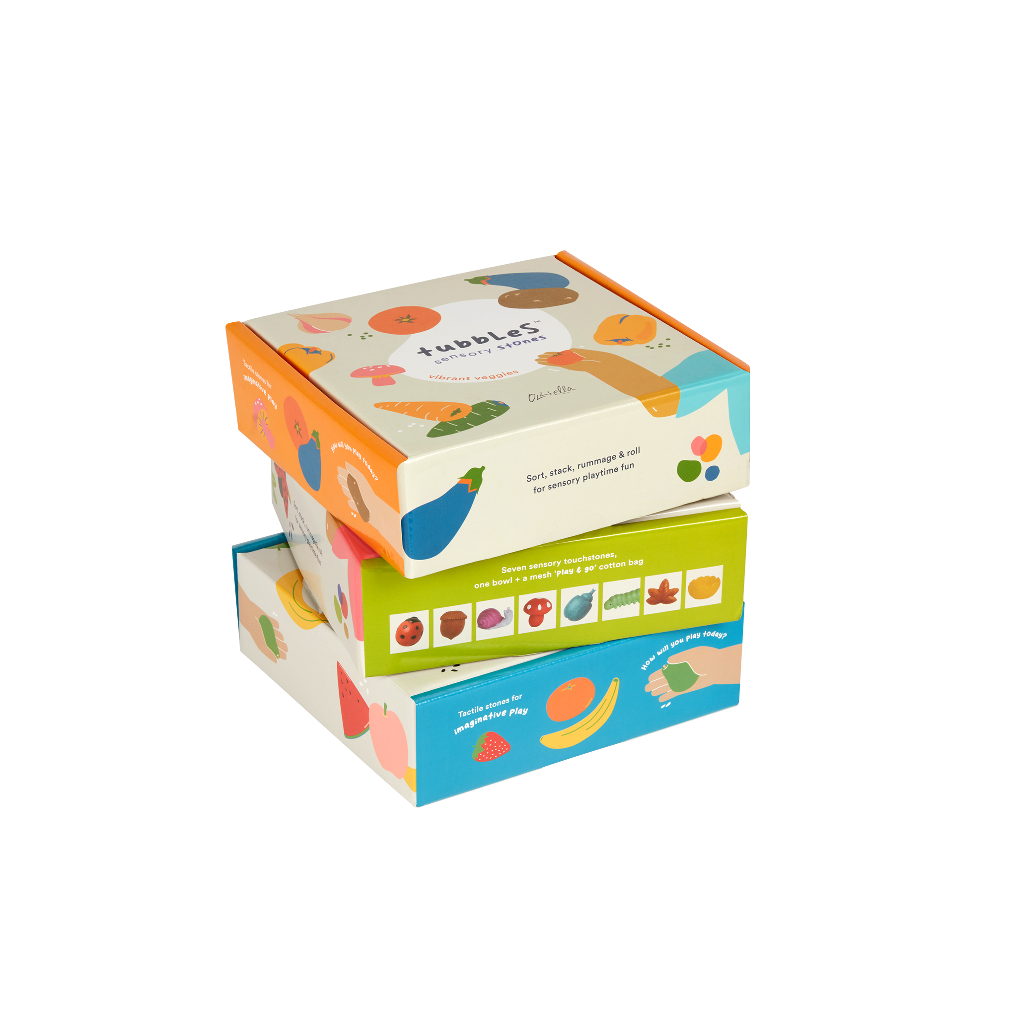 Olli Ella Tubbles Sensory Stones – Fantastic Fruit