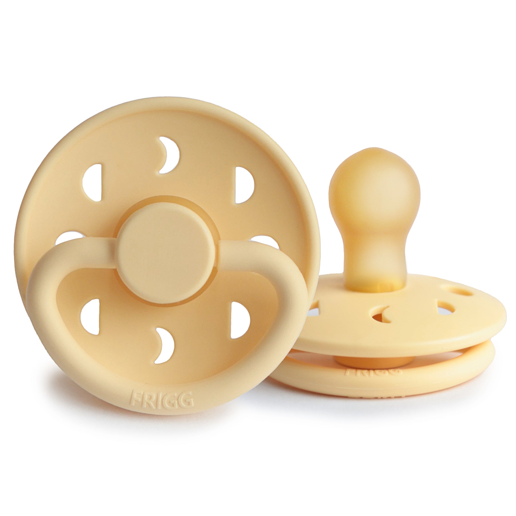 FRIGG Moon Phase Round Latex Pacifier – Pale Daffodil