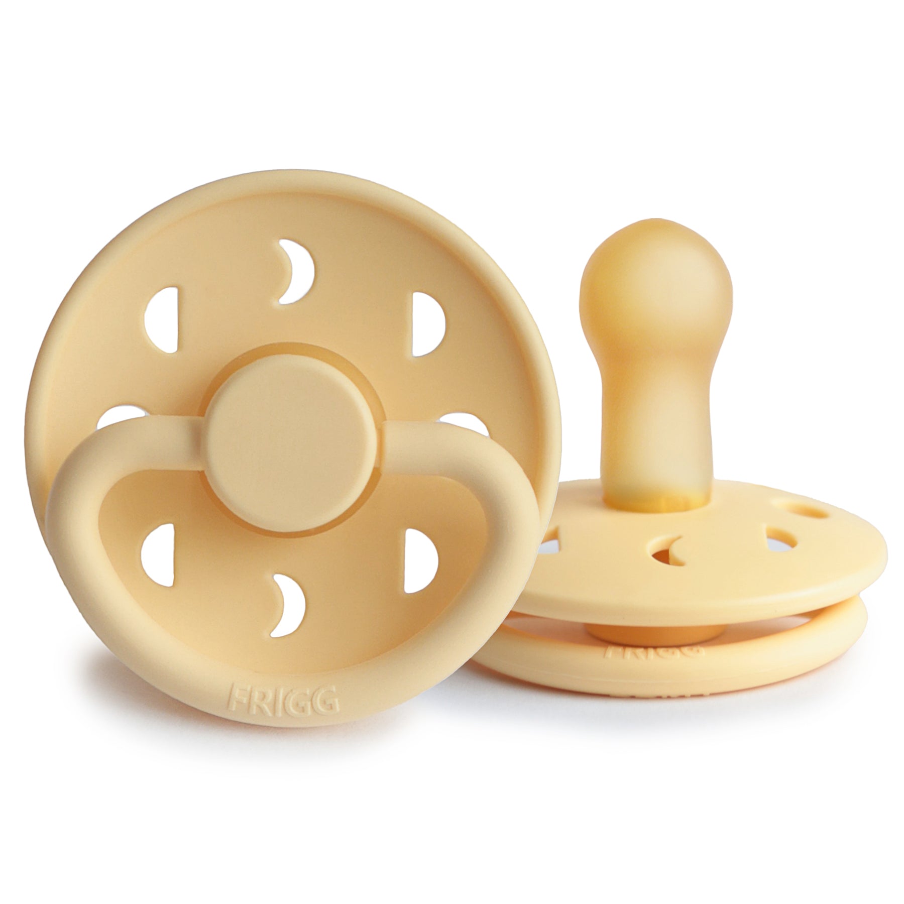 FRIGG Moon Phase Round Latex Pacifier – Pale Daffodil