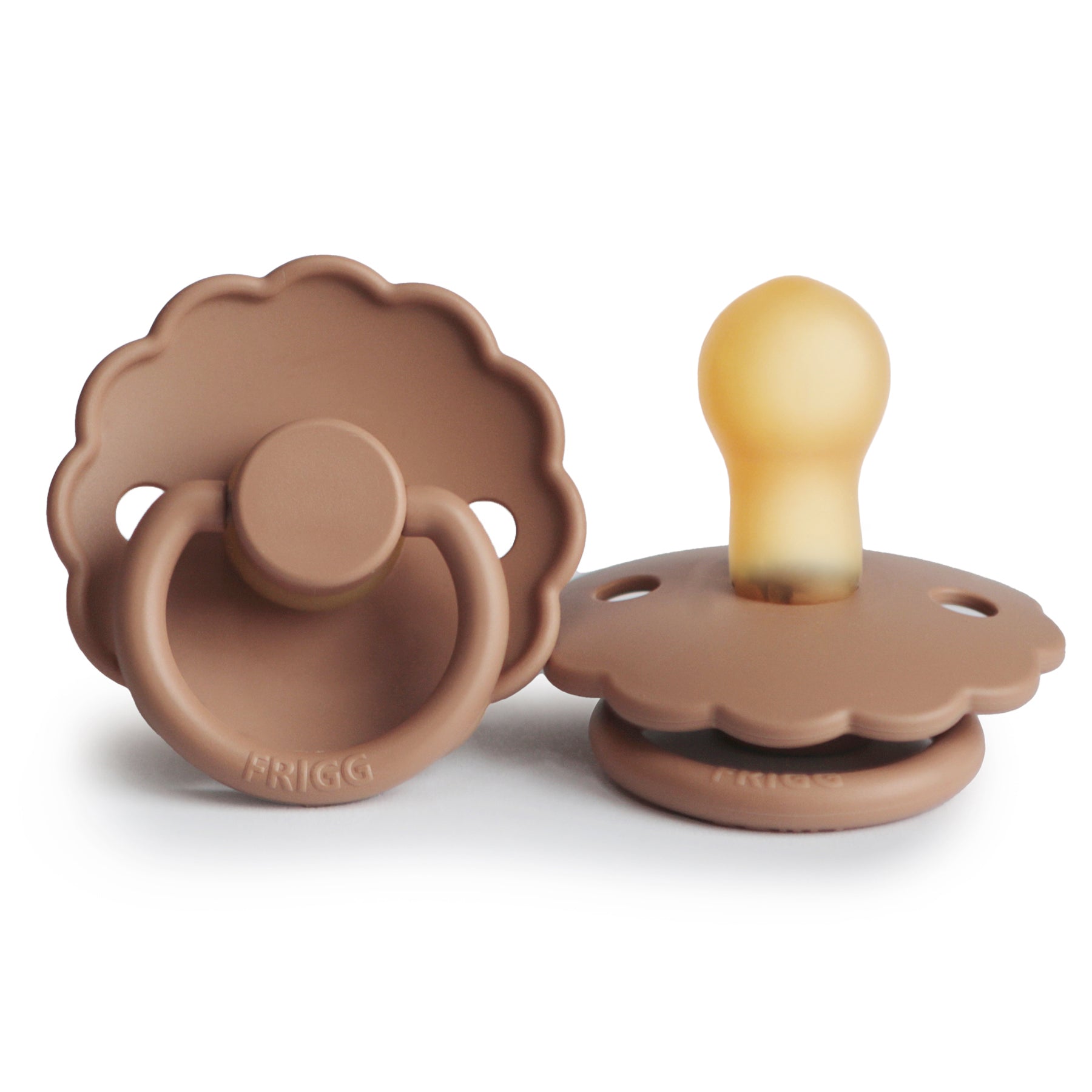 FRIGG Daisy Round Latex Pacifier – Peach Bronze