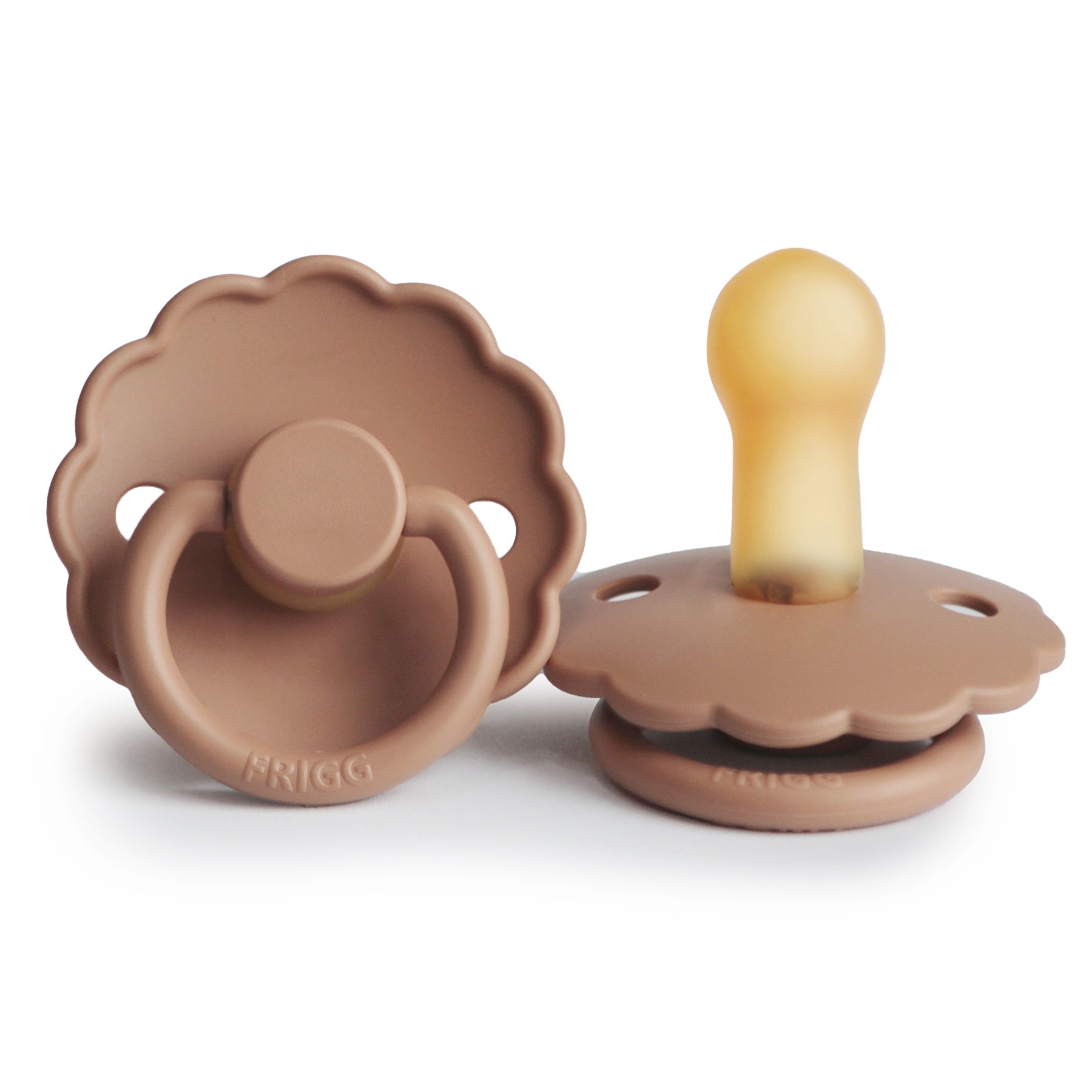 FRIGG Daisy Round Latex Pacifier – Peach Bronze