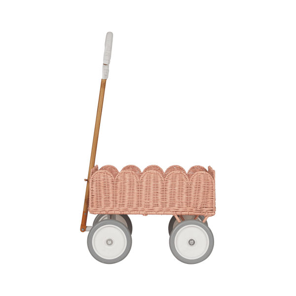 Olli Ella Rattan Petal Wonder Wagon – Seashell Pink