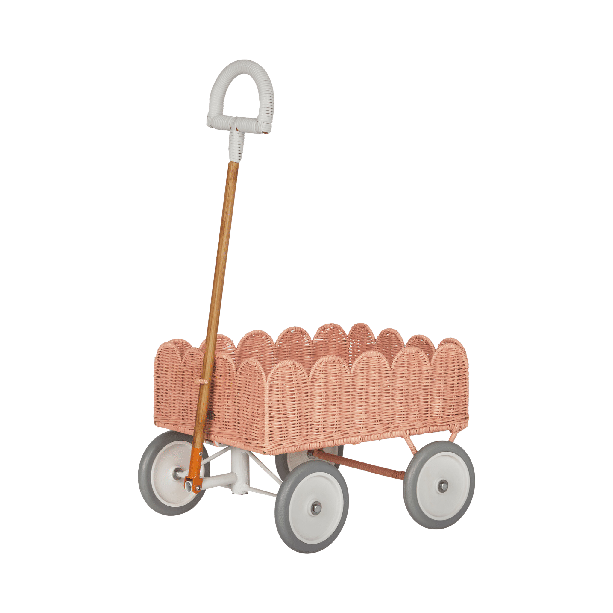 Olli Ella Rattan Petal Wonder Wagon – Seashell Pink
