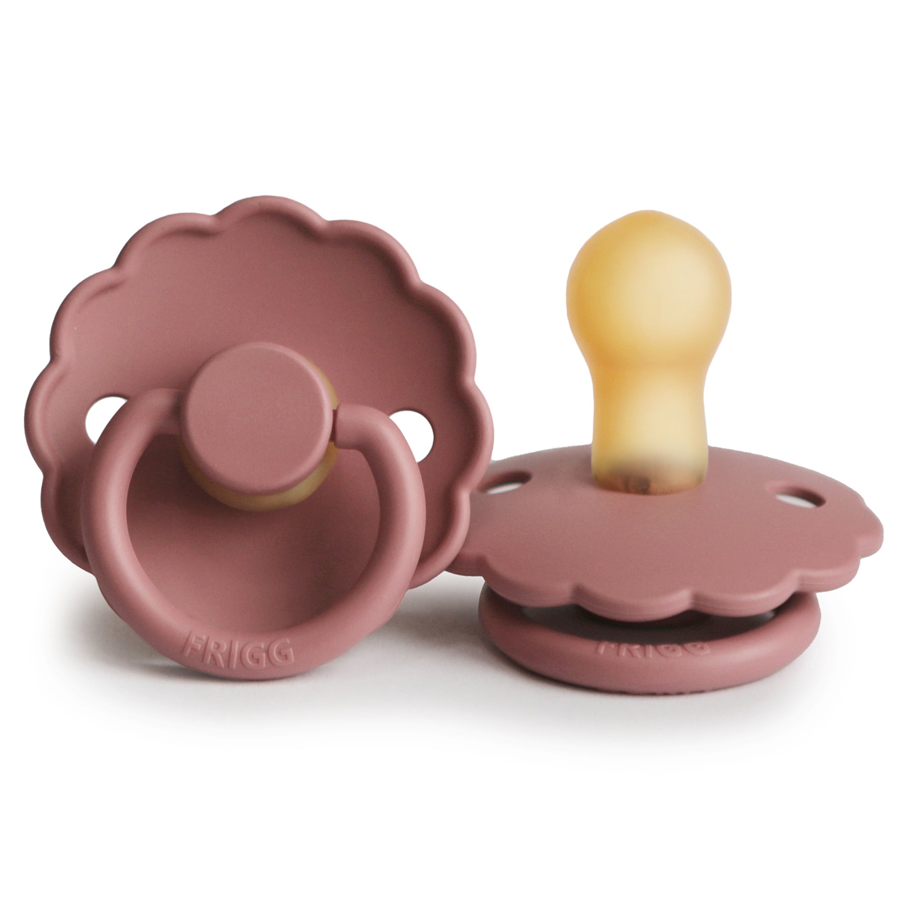 FRIGG Daisy Round Latex Pacifier – Powder Blush