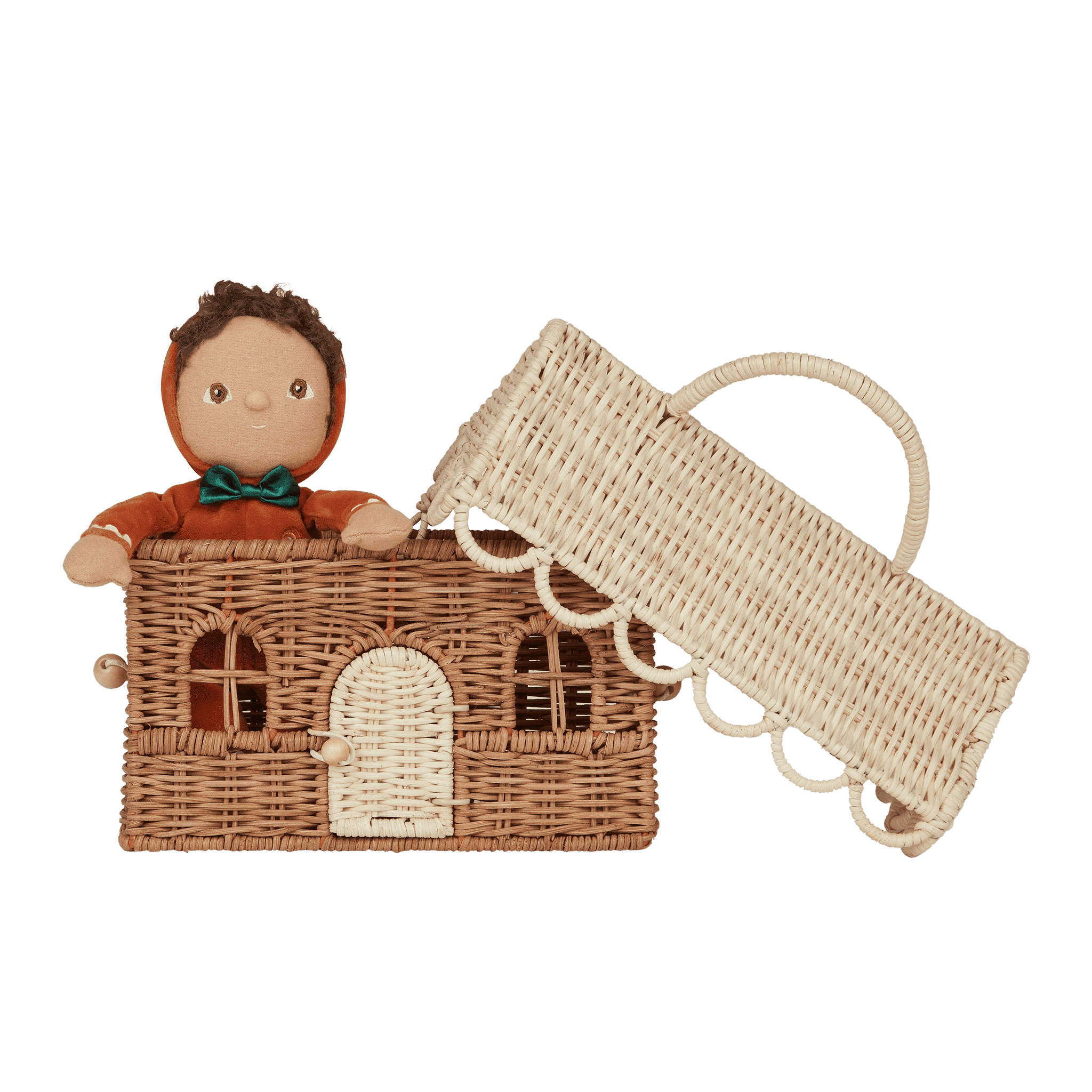 Olli Ella Rattan Gingerbread Casa Clutch