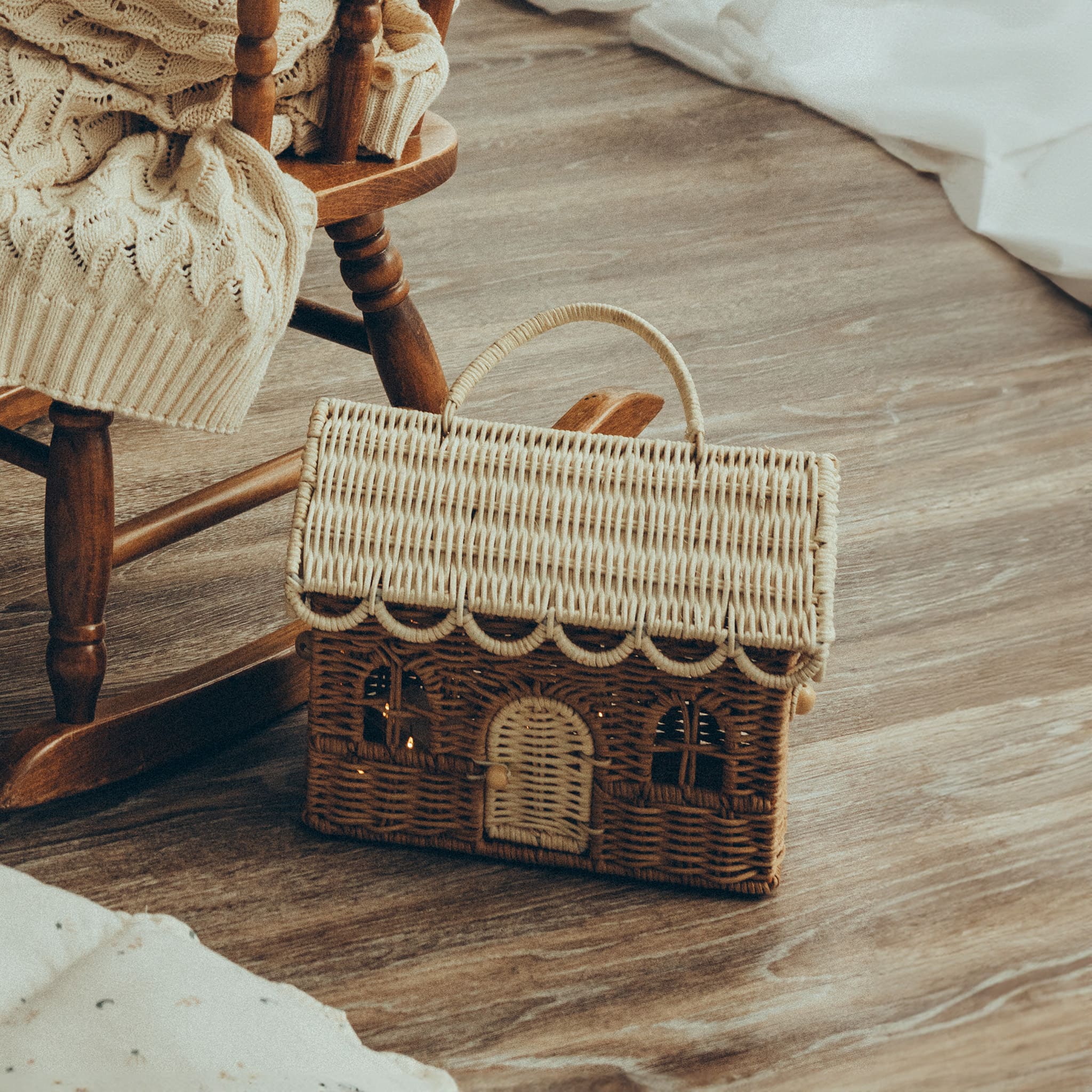 Olli Ella Rattan Gingerbread Casa Clutch