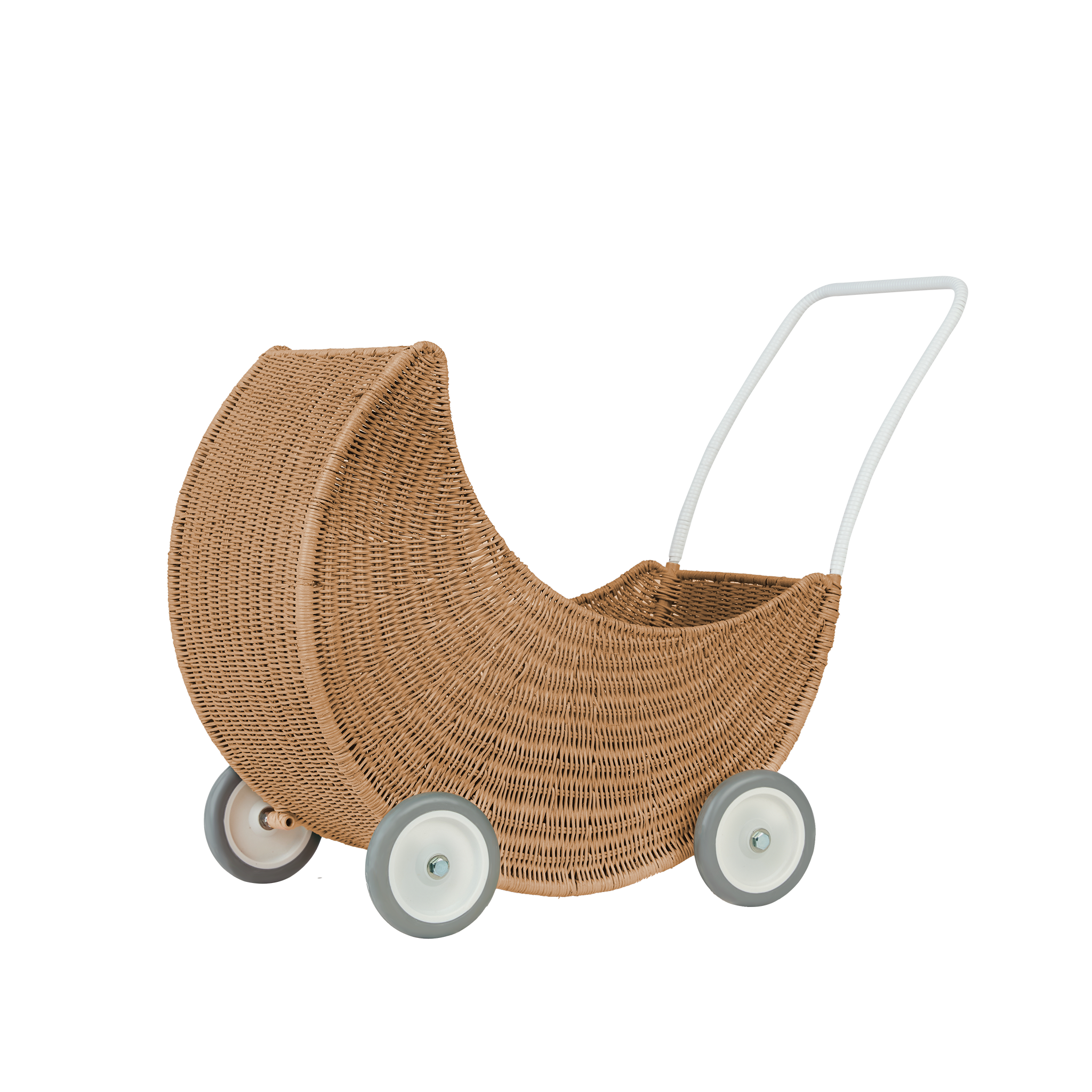 Olli Ella Strolley Rattan Moon Stroller – Natural