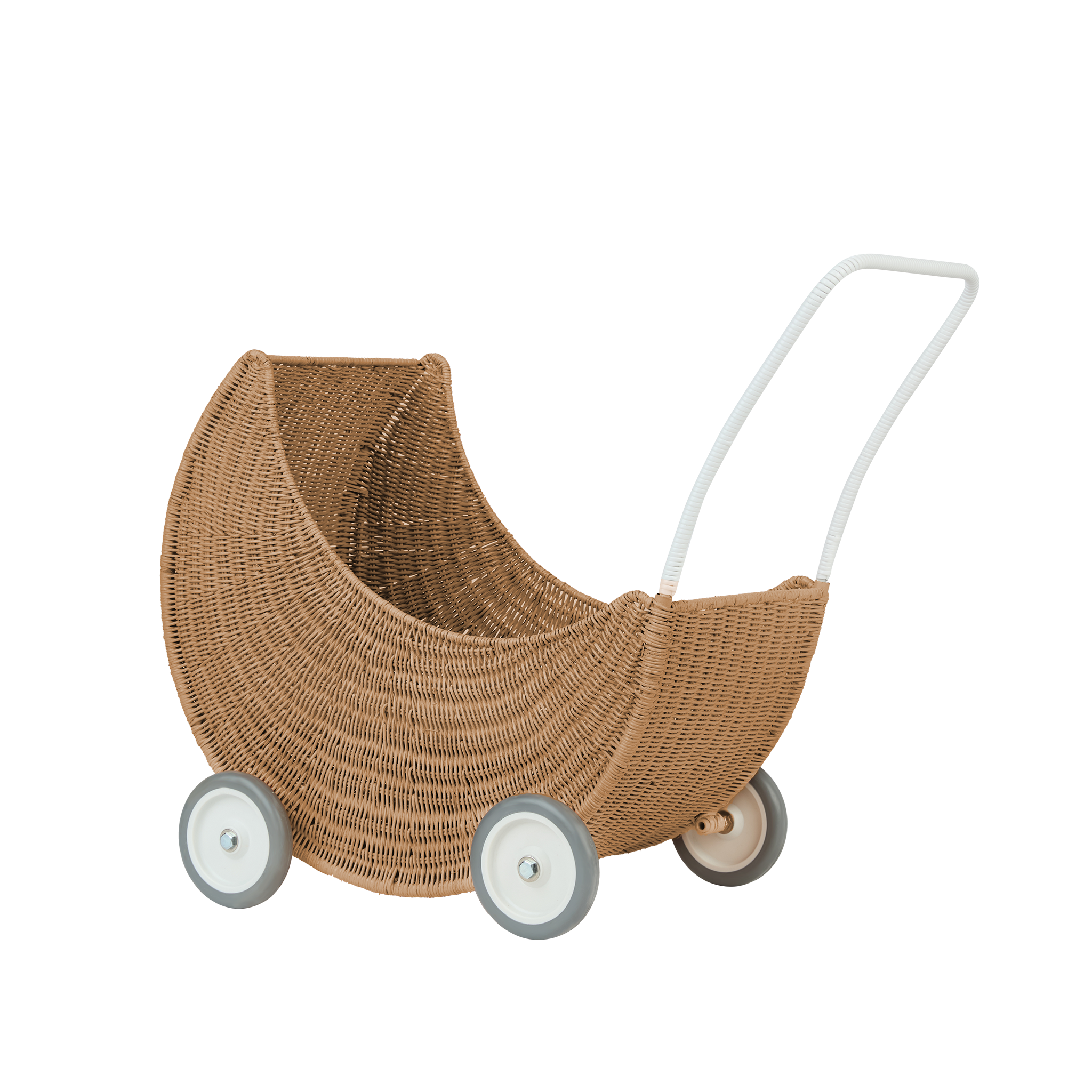 Olli Ella Strolley Rattan Moon Stroller – Natural