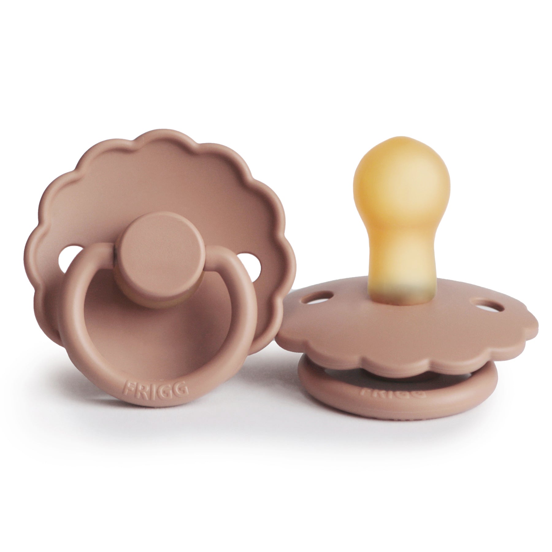FRIGG Daisy Round Latex Pacifier – Rose Gold