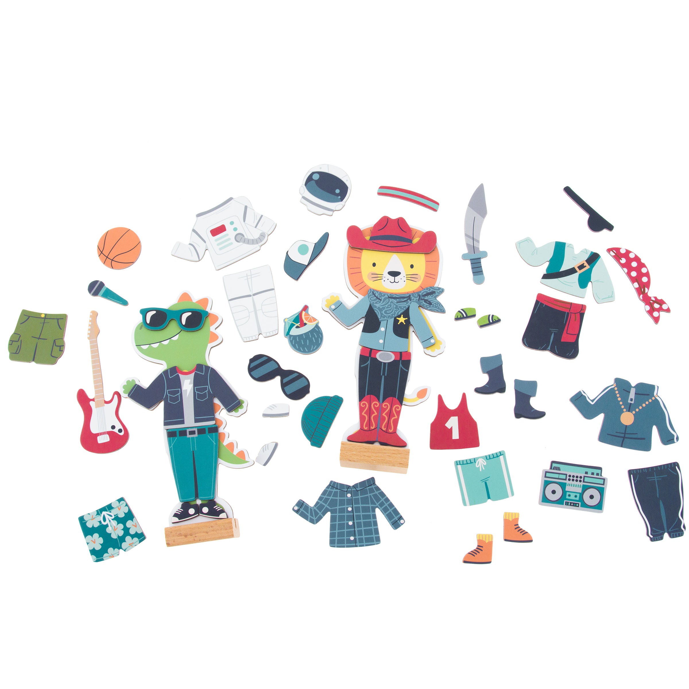 Stephen Joseph Magnetic Dress Up Box Set – Dino & Lion
