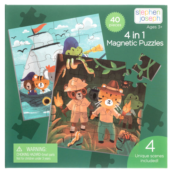 Stephen Joseph 4-In-1 Magnetic Puzzle Book – Adventure