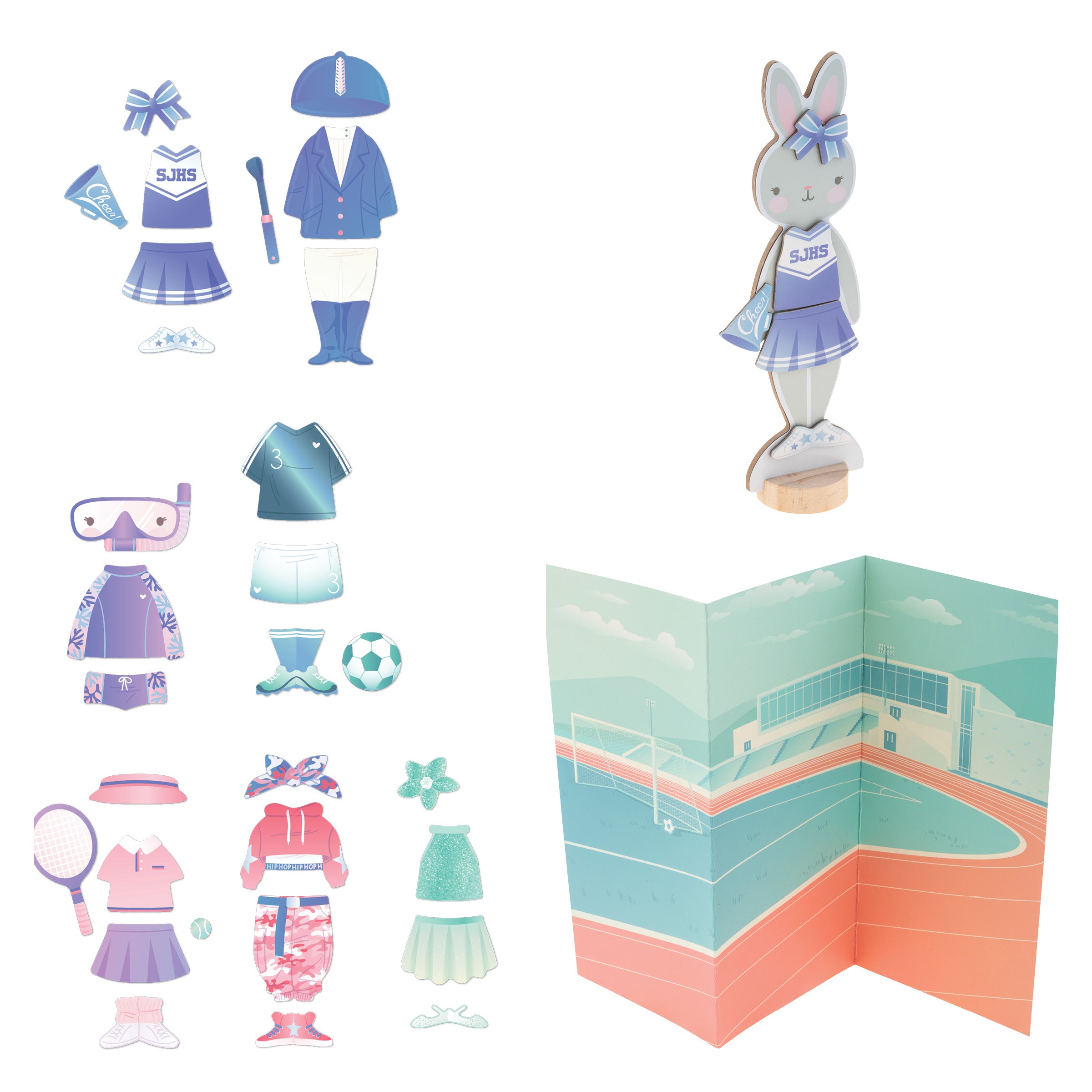 Stephen Joseph Magnetic Dress Up Dolls – Bunny
