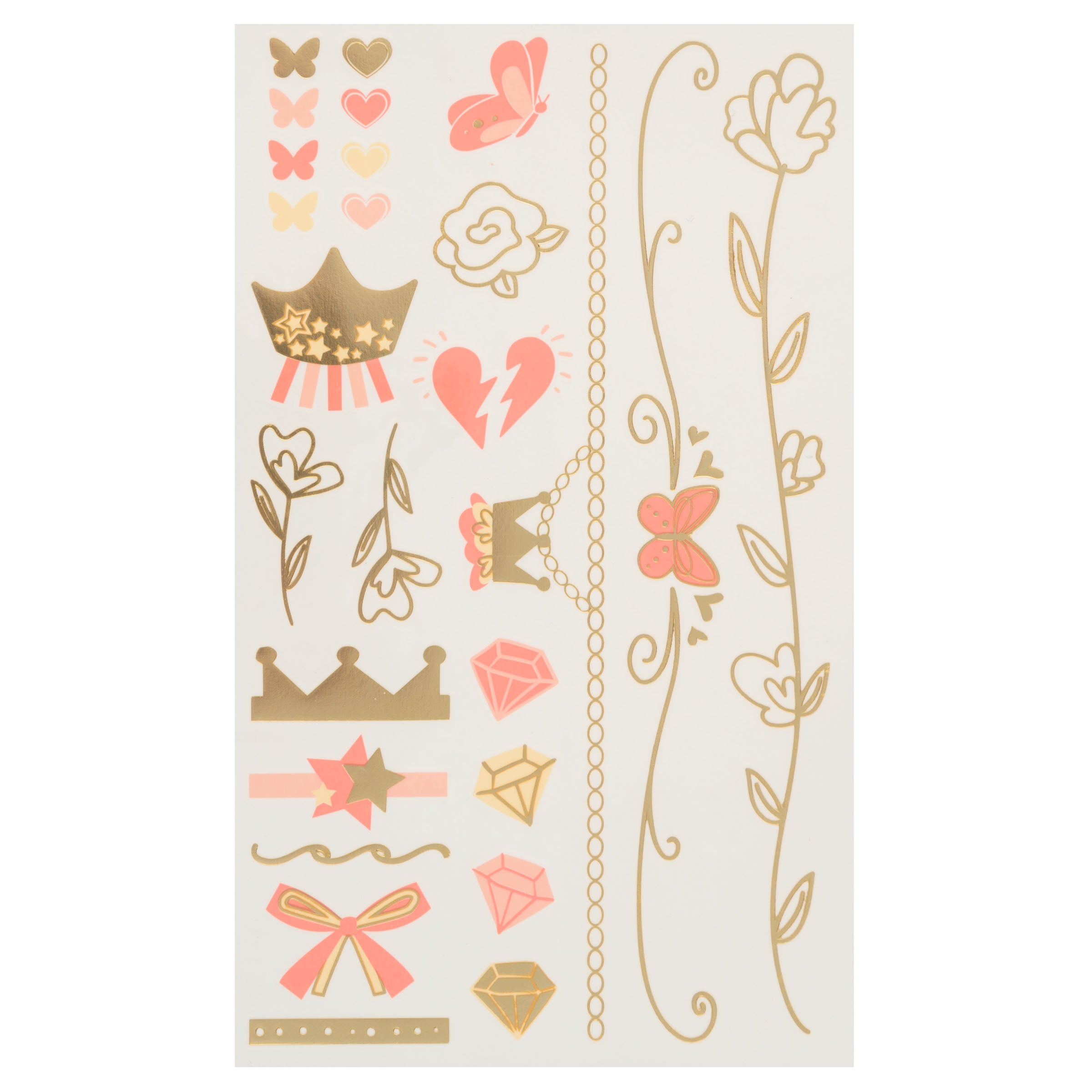 Stephen Joseph Temporary Tattoos – Metallic Butterflies & Crowns