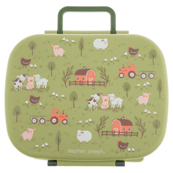 Stephen Joseph Bento Box with Removable Tray – Farm