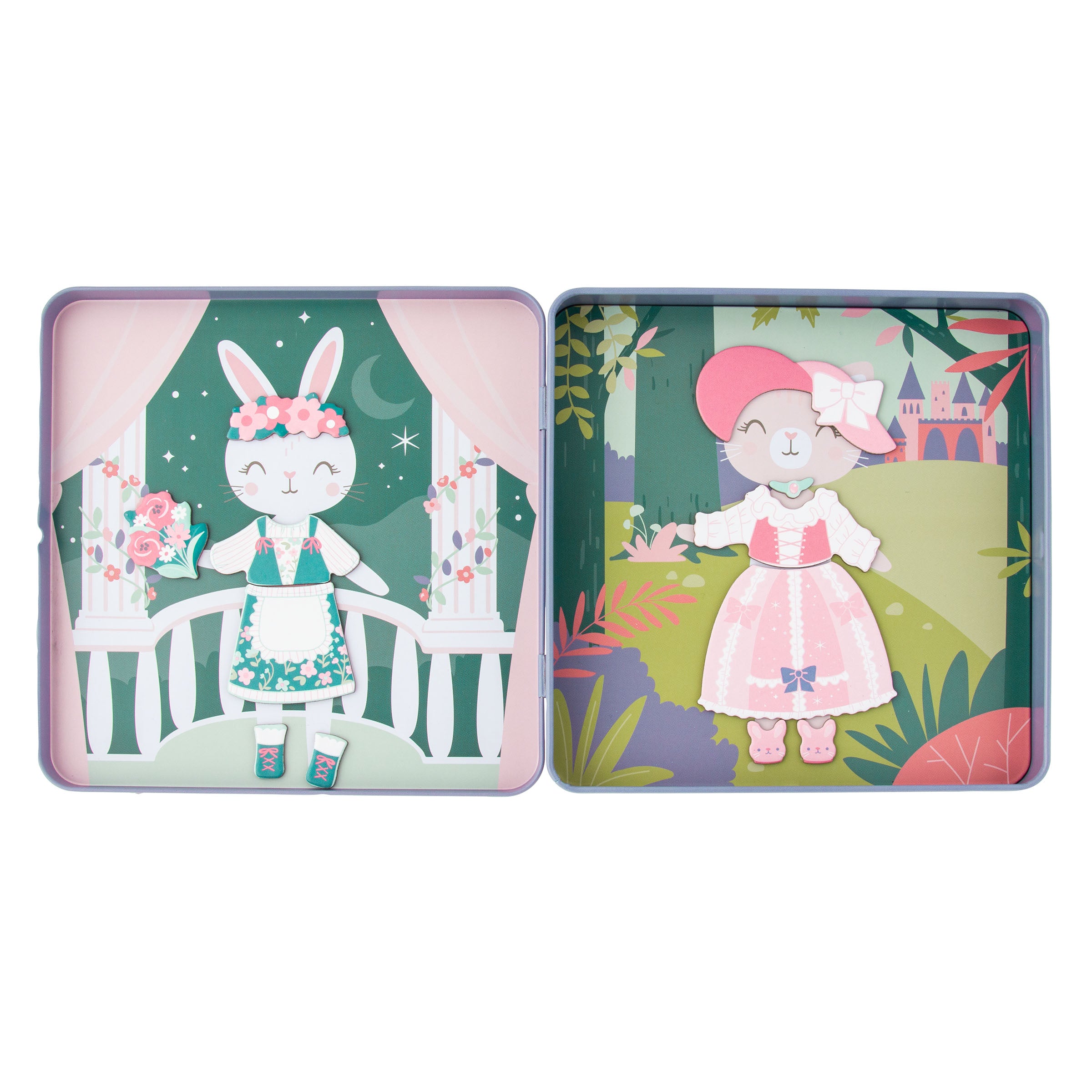 Stephen Joseph Travel Tin Magnetic Dress Up – Bunny & Cat
