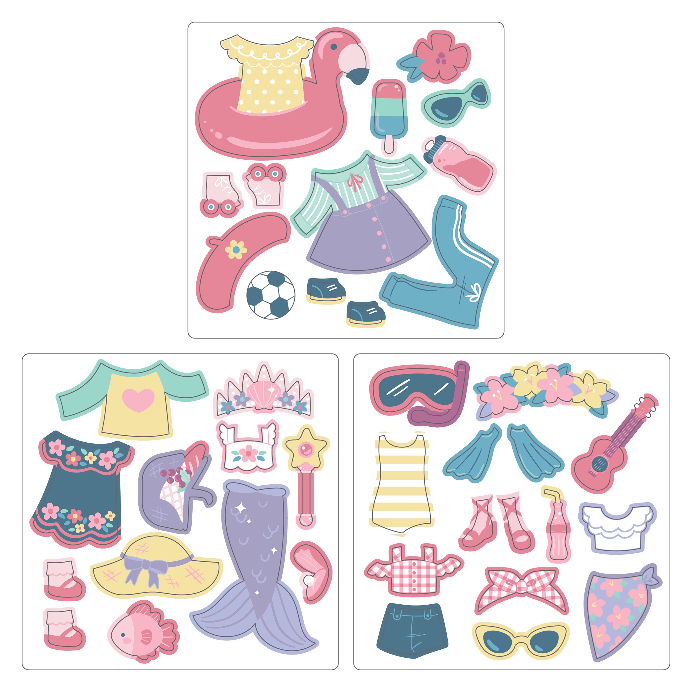 Stephen Joseph Travel Tin Magnetic Dress Up – Unicorn & Mermaid