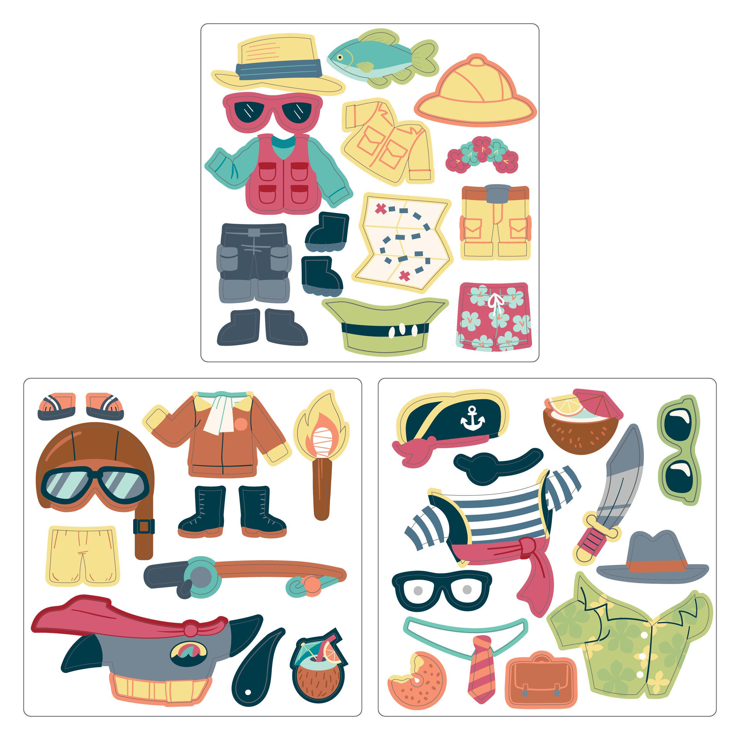 Stephen Joseph Travel Tin Magnetic Dress Up – Shark & Tiger