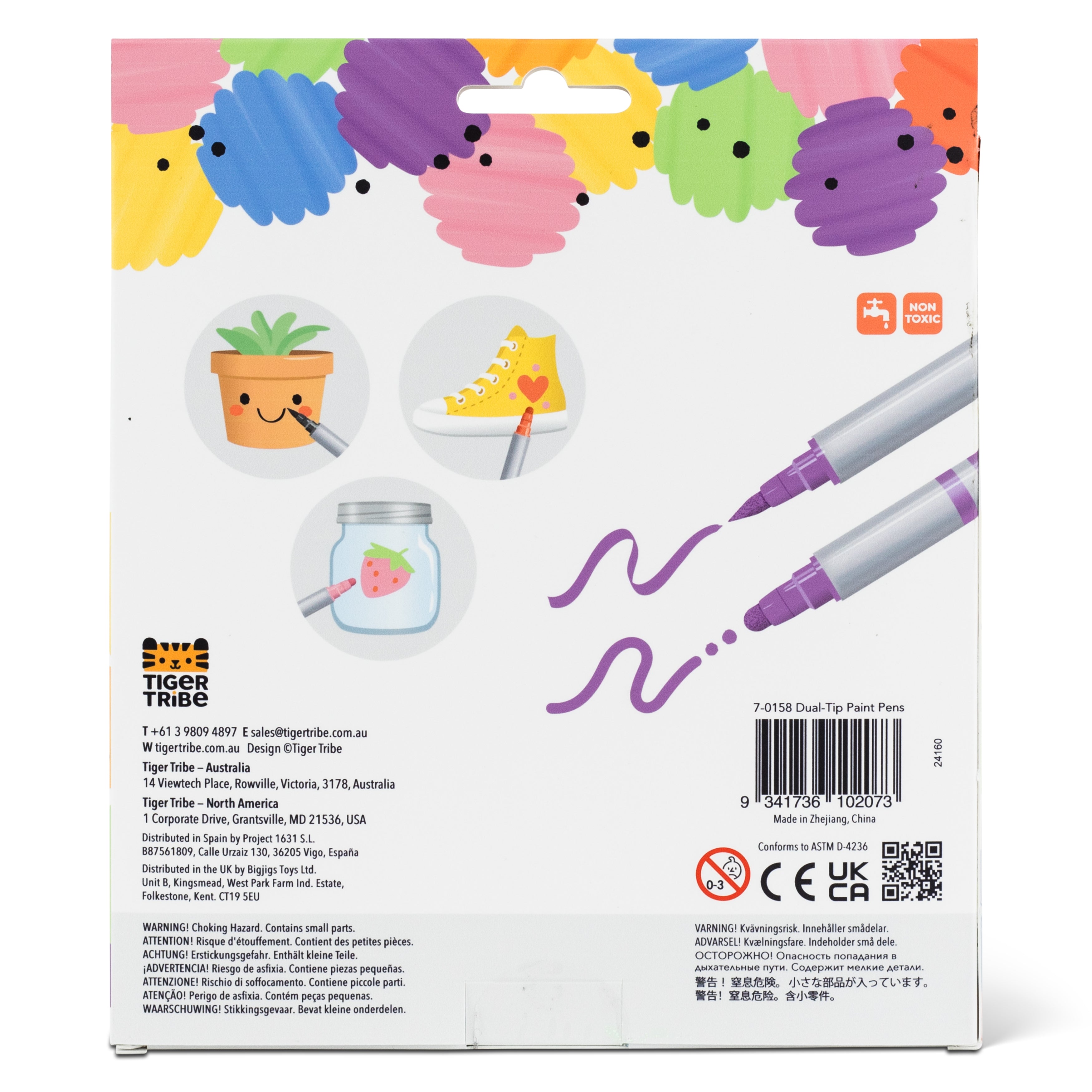 Tiger Tribe Dual-Tip Paint Pens (Set of 8)