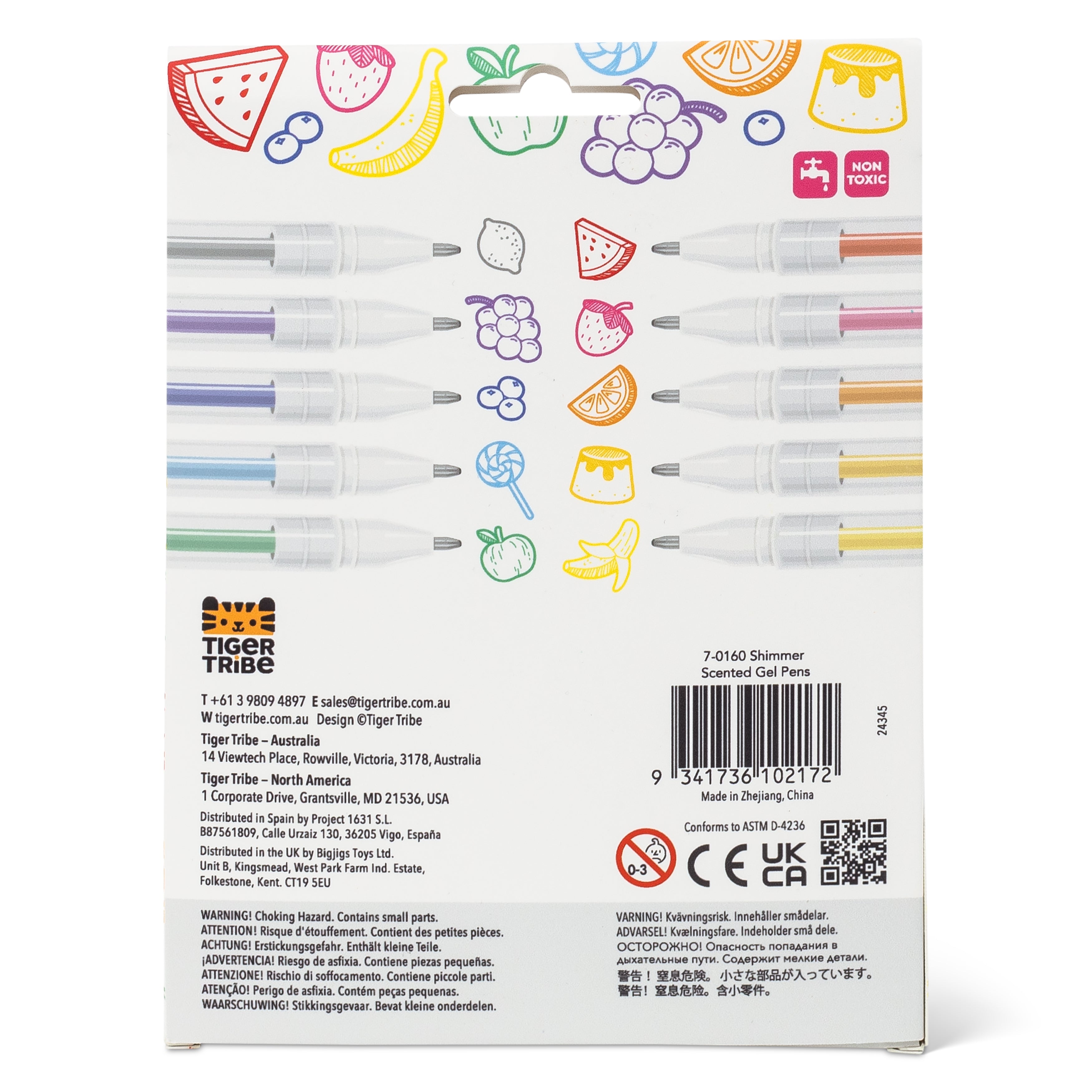 Tiger Tribe Shimmer Scented Gel Pens (Set of 10)