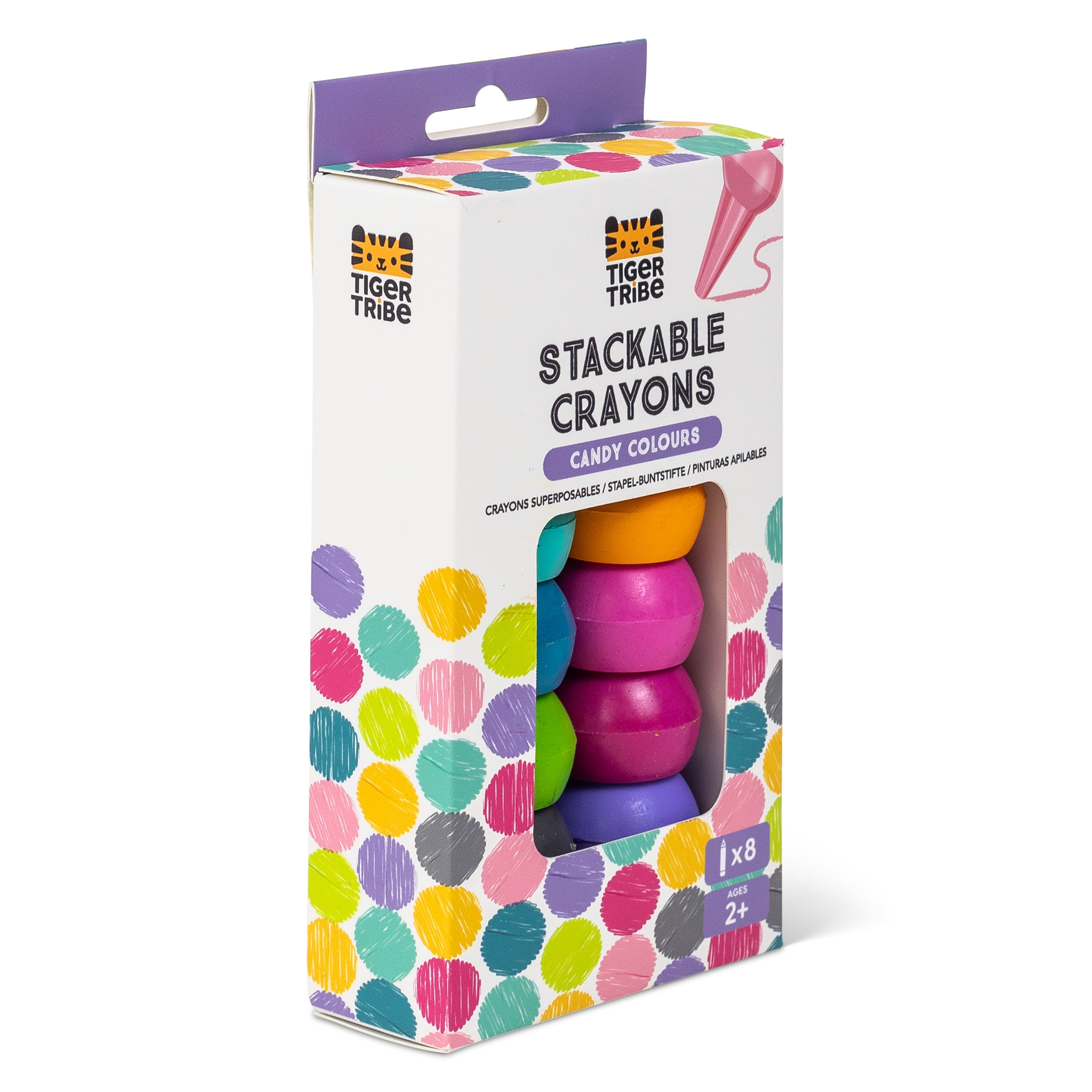 Tiger Tribe Stackable Crayons – Candy Colours (Set of 8)