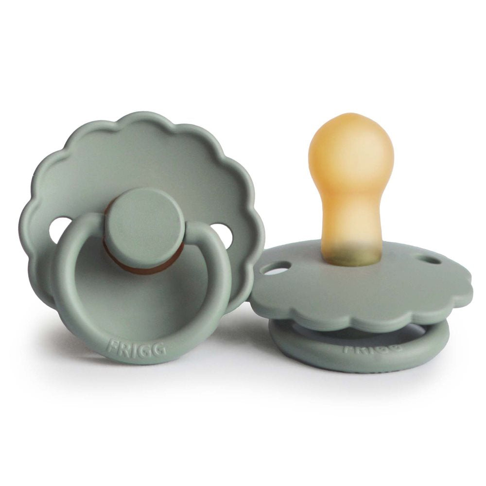 FRIGG Daisy Round Latex Pacifier – Sage