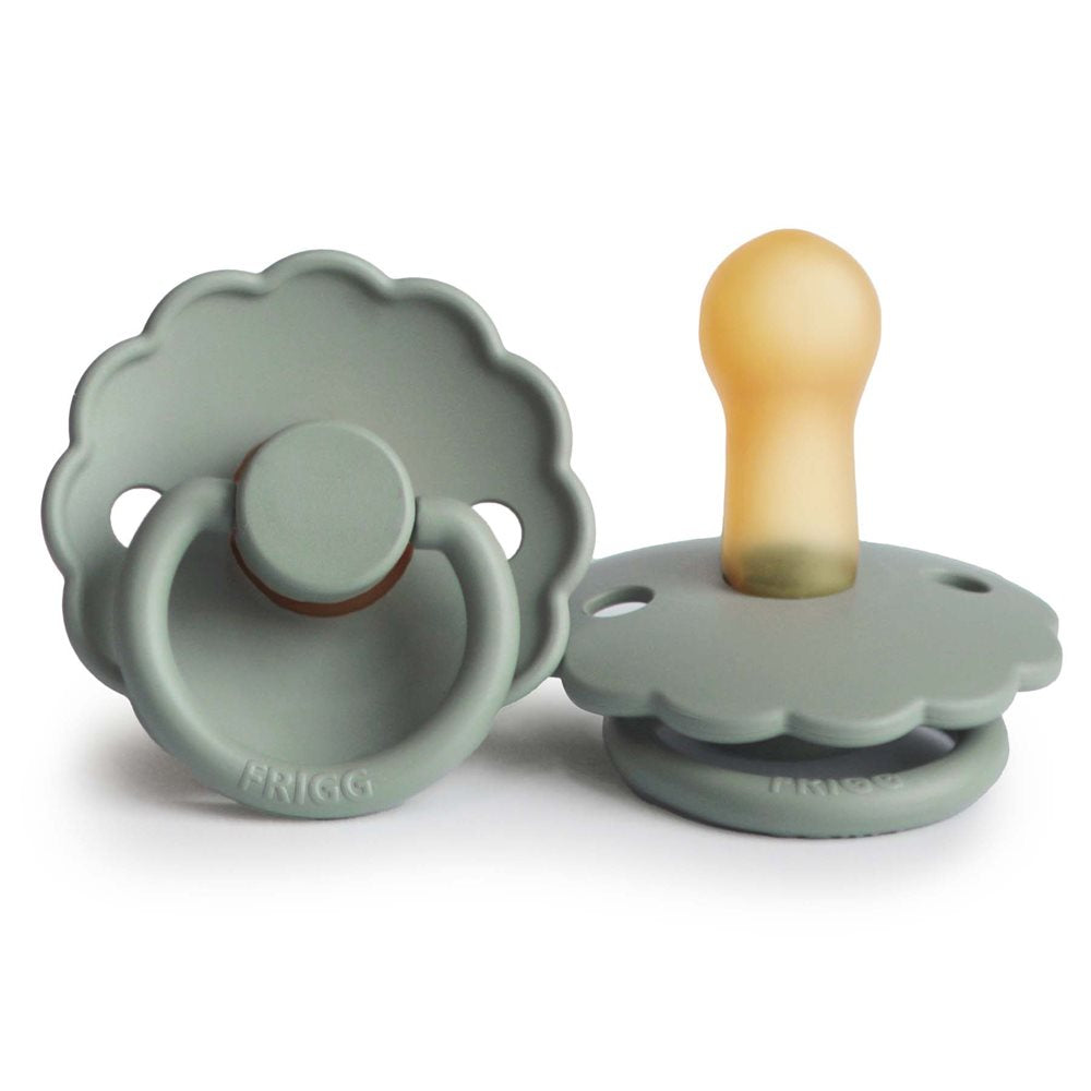 FRIGG Daisy Round Latex Pacifier – Sage