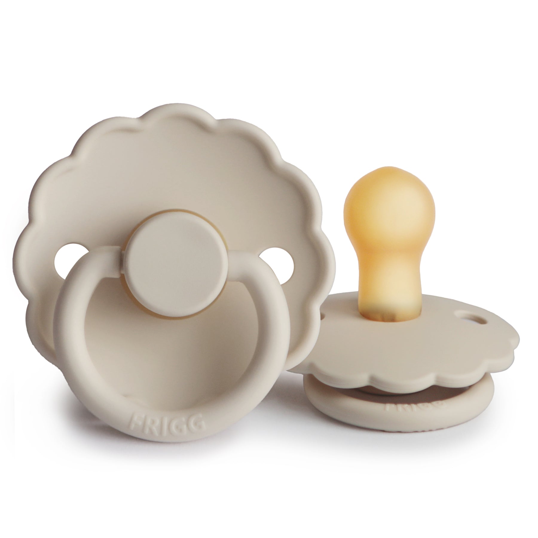 FRIGG Daisy Round Latex Pacifier – Sandstone