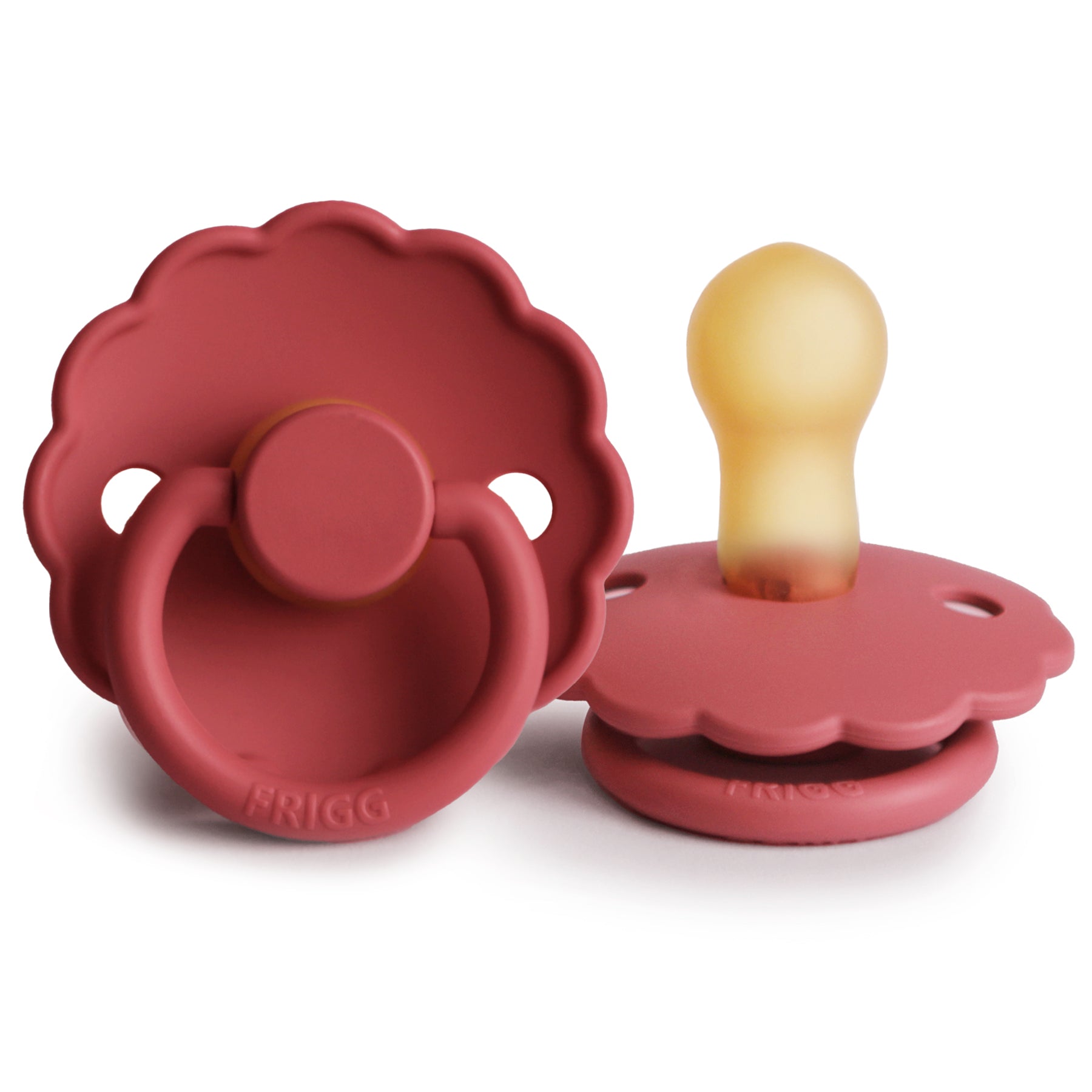 FRIGG Daisy Round Latex Pacifier – Scarlet
