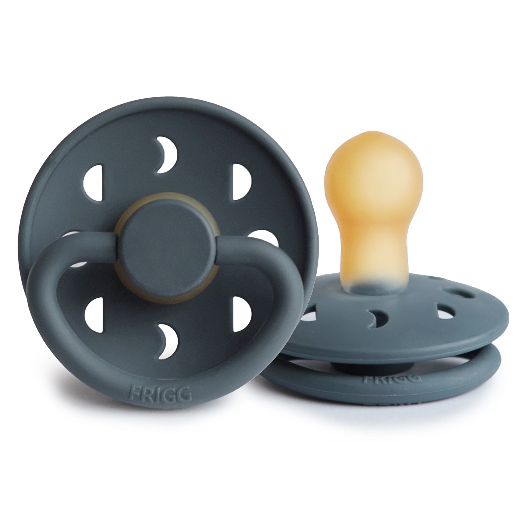 FRIGG Moon Phase Round Latex Pacifier – Slate