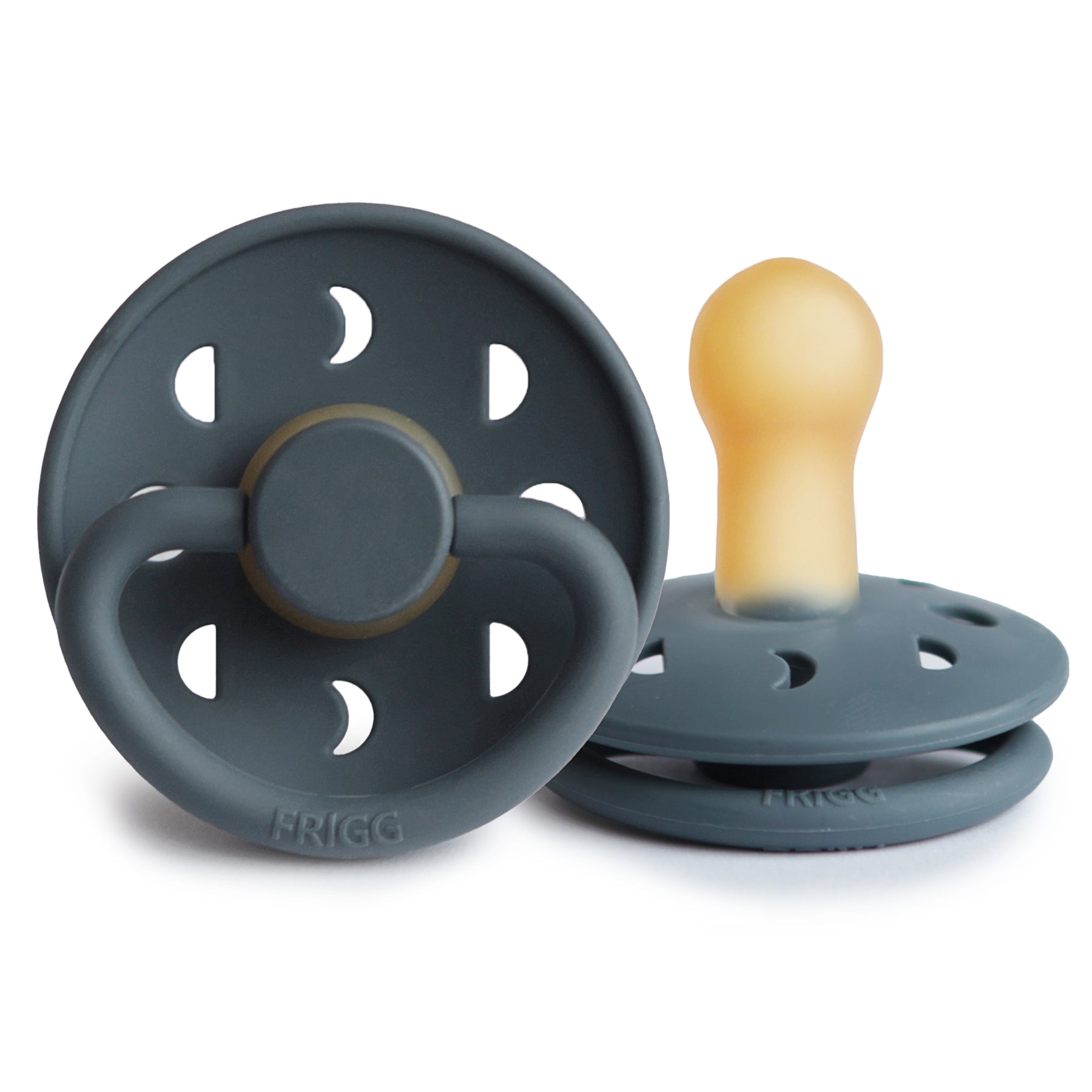 FRIGG Moon Phase Round Latex Pacifier – Slate