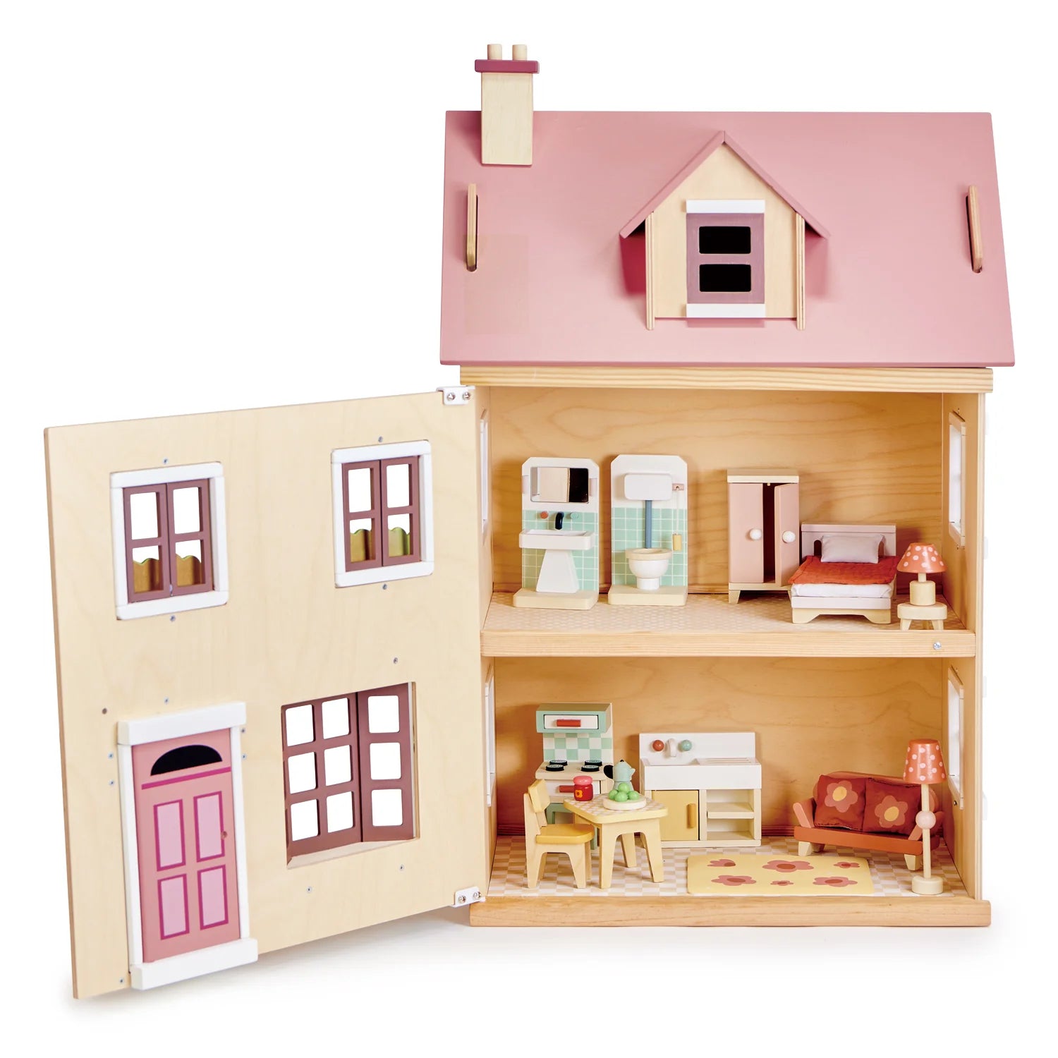 Tender Leaf Pink Foxtail Villa Dollhouse (includes furniture)