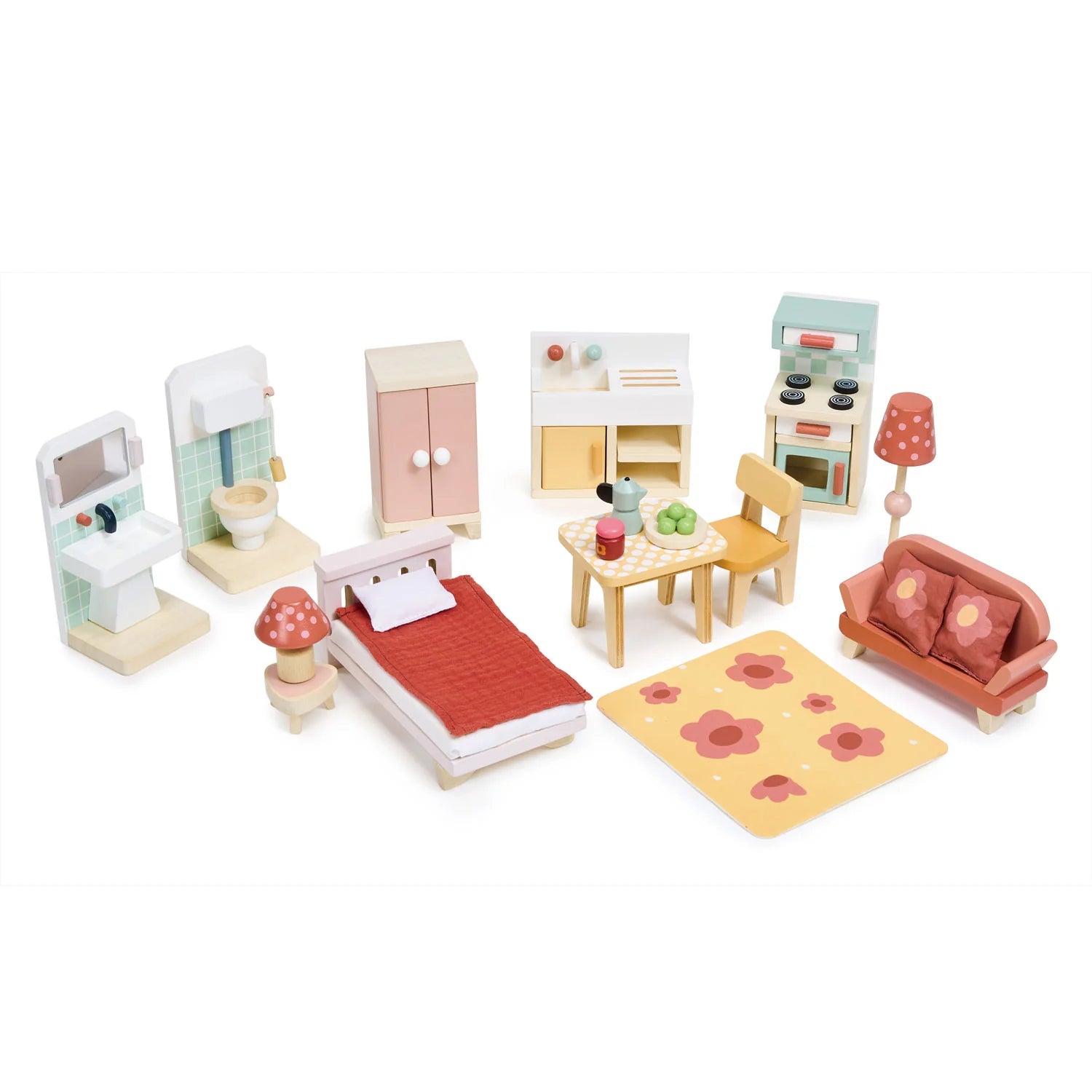 Tender Leaf Pink Foxtail Villa Dollhouse (includes furniture)