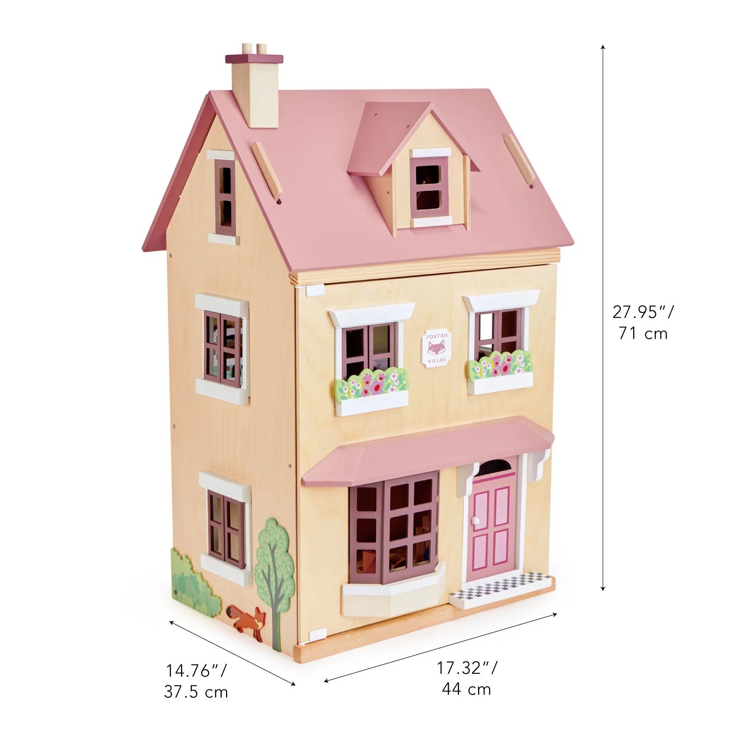 Tender Leaf Pink Foxtail Villa Dollhouse (includes furniture)