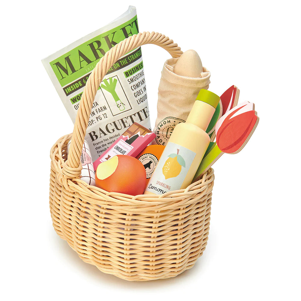 Tender Leaf Wicker Shopping Basket Playset