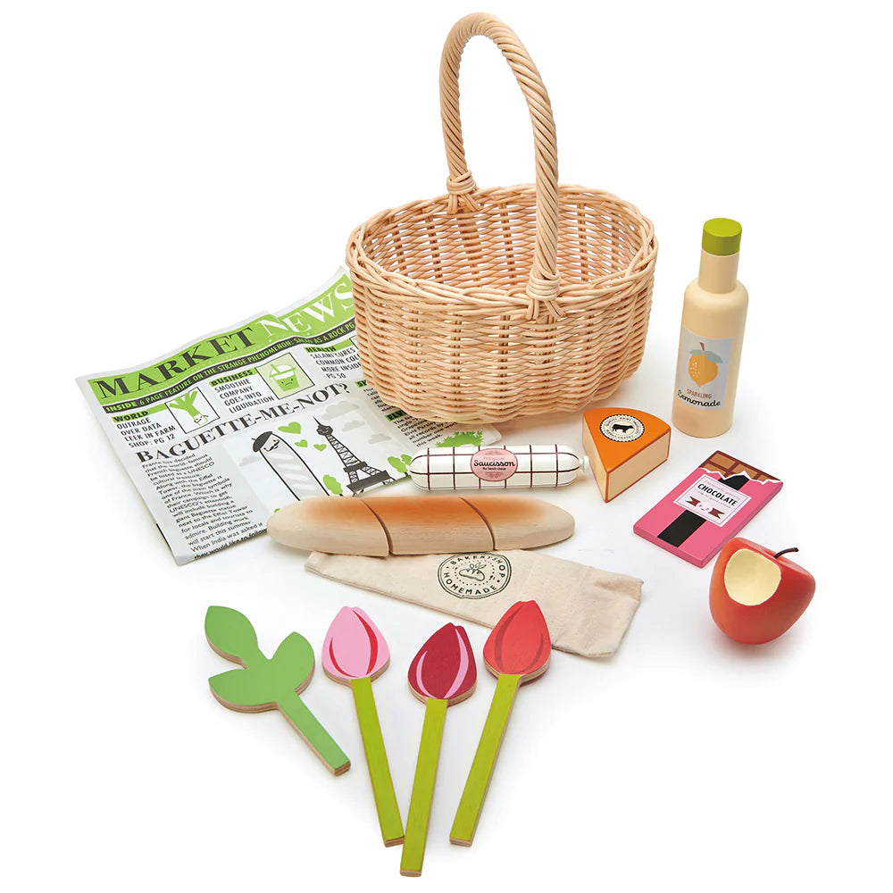 Tender Leaf Wicker Shopping Basket Playset
