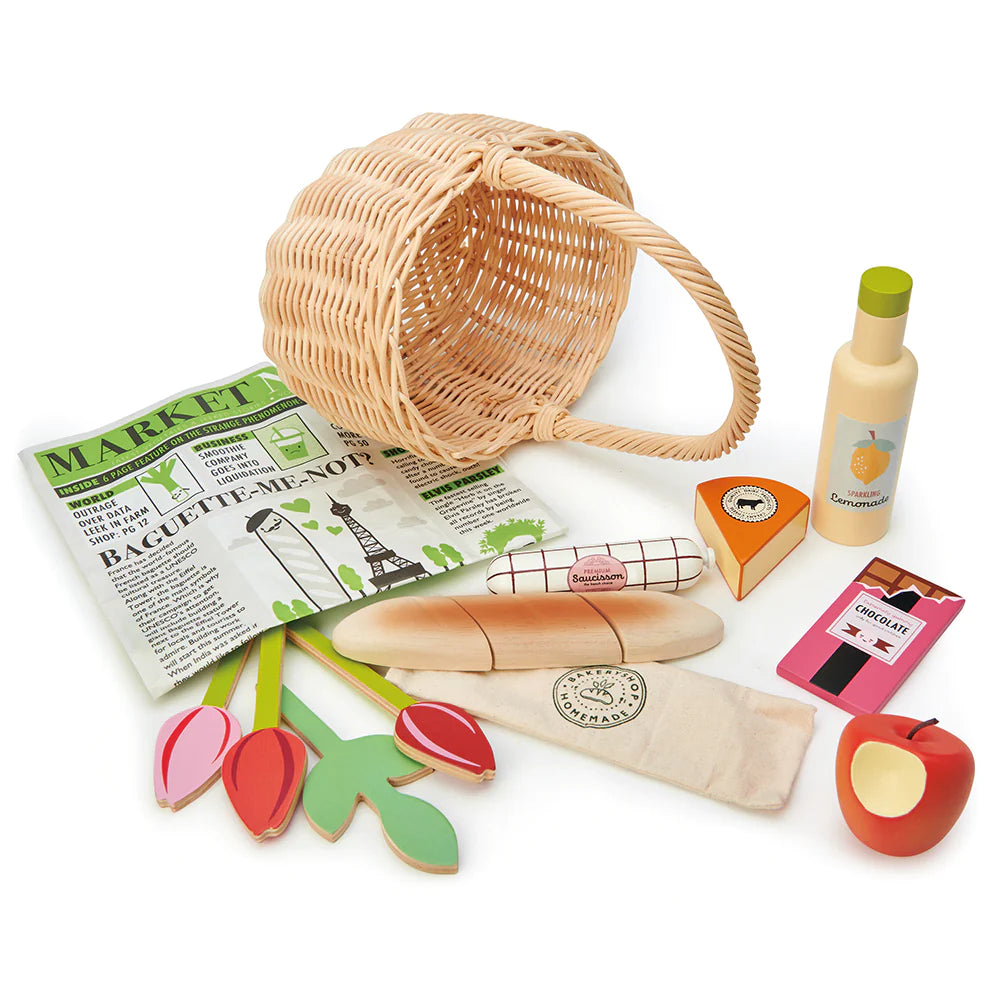 Tender Leaf Wicker Shopping Basket Playset
