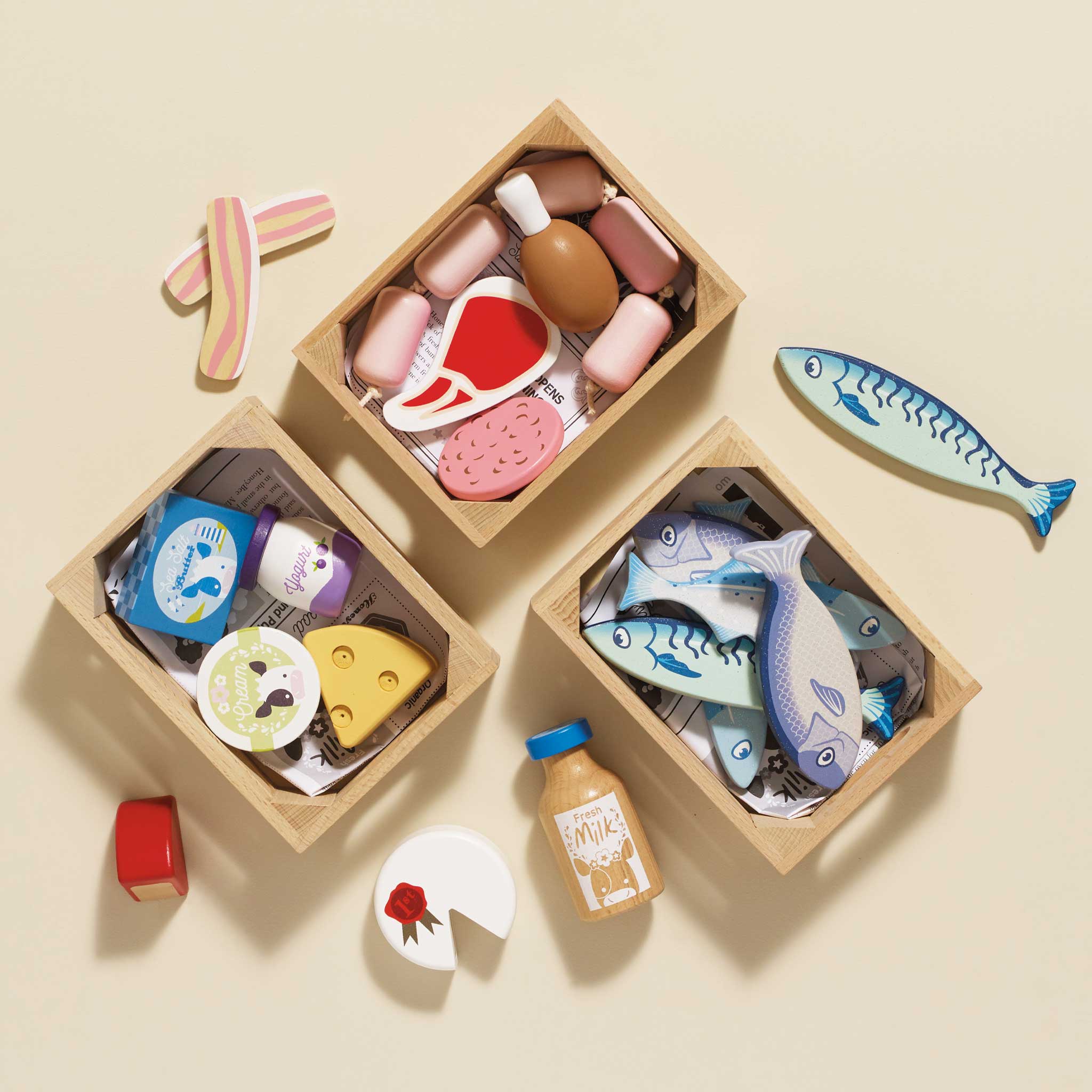 Le Toy Van Wooden Fish Market Crate