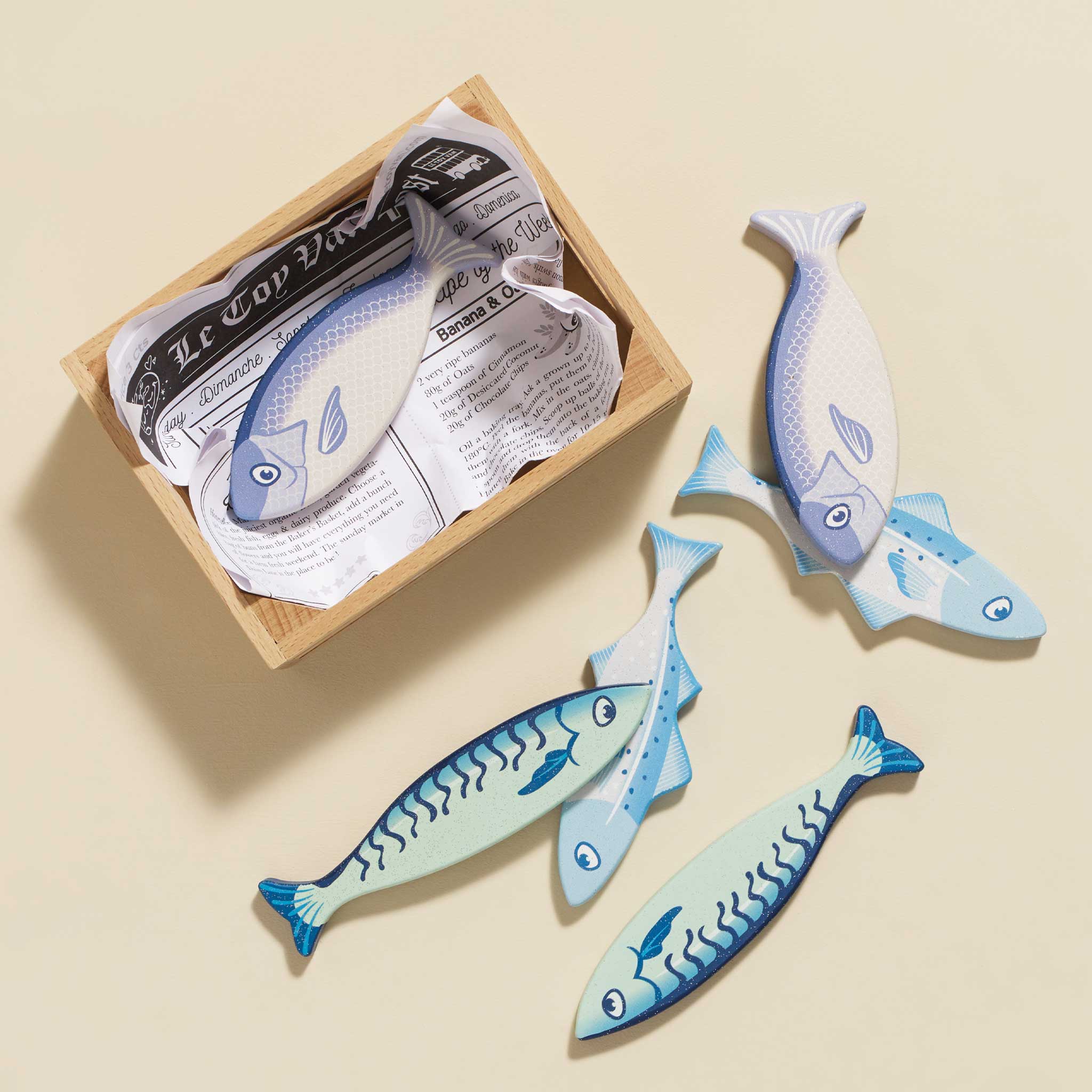 Le Toy Van Wooden Fish Market Crate
